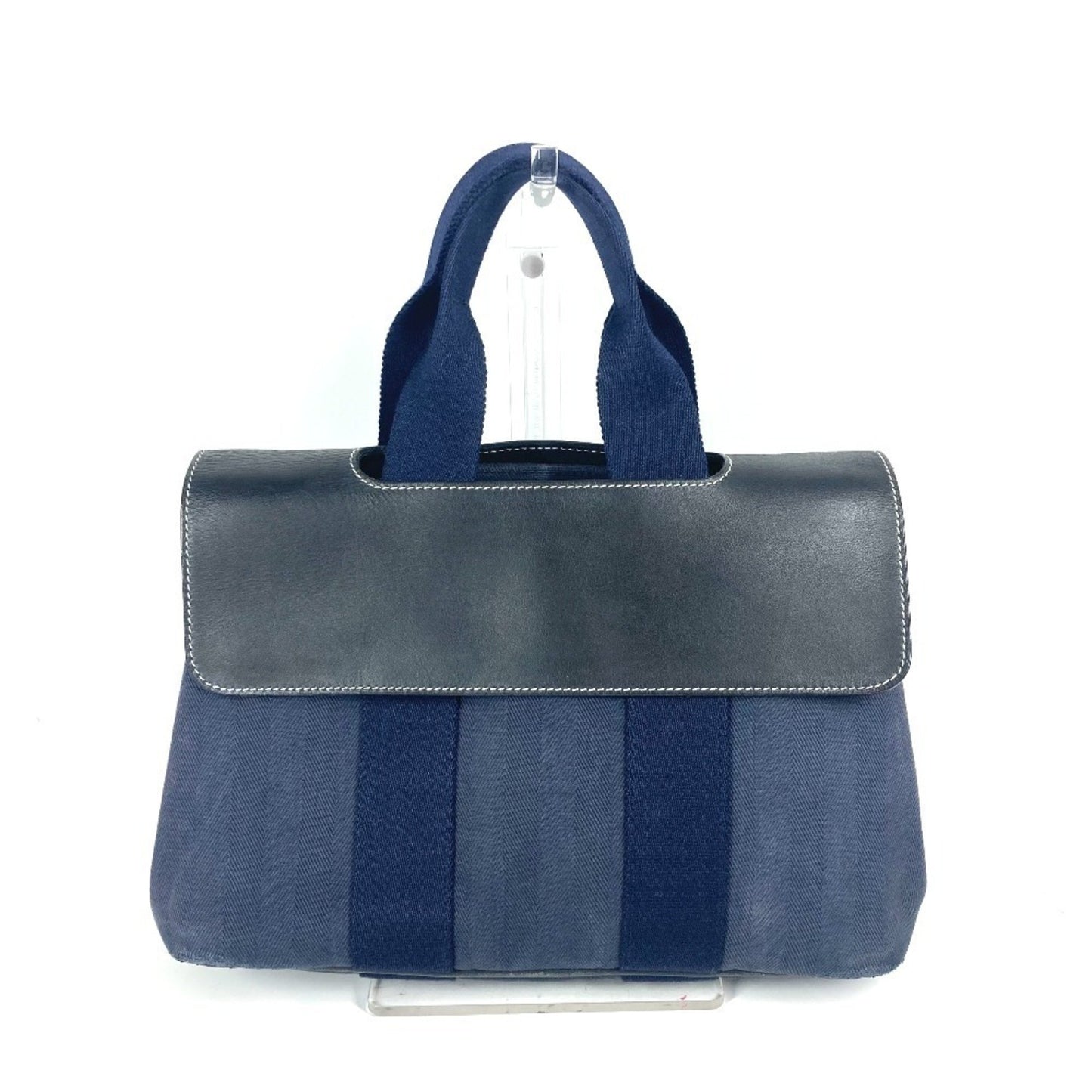 Hermes Valparaiso Pm Bag Tote Flap Handbag Leather Canvas