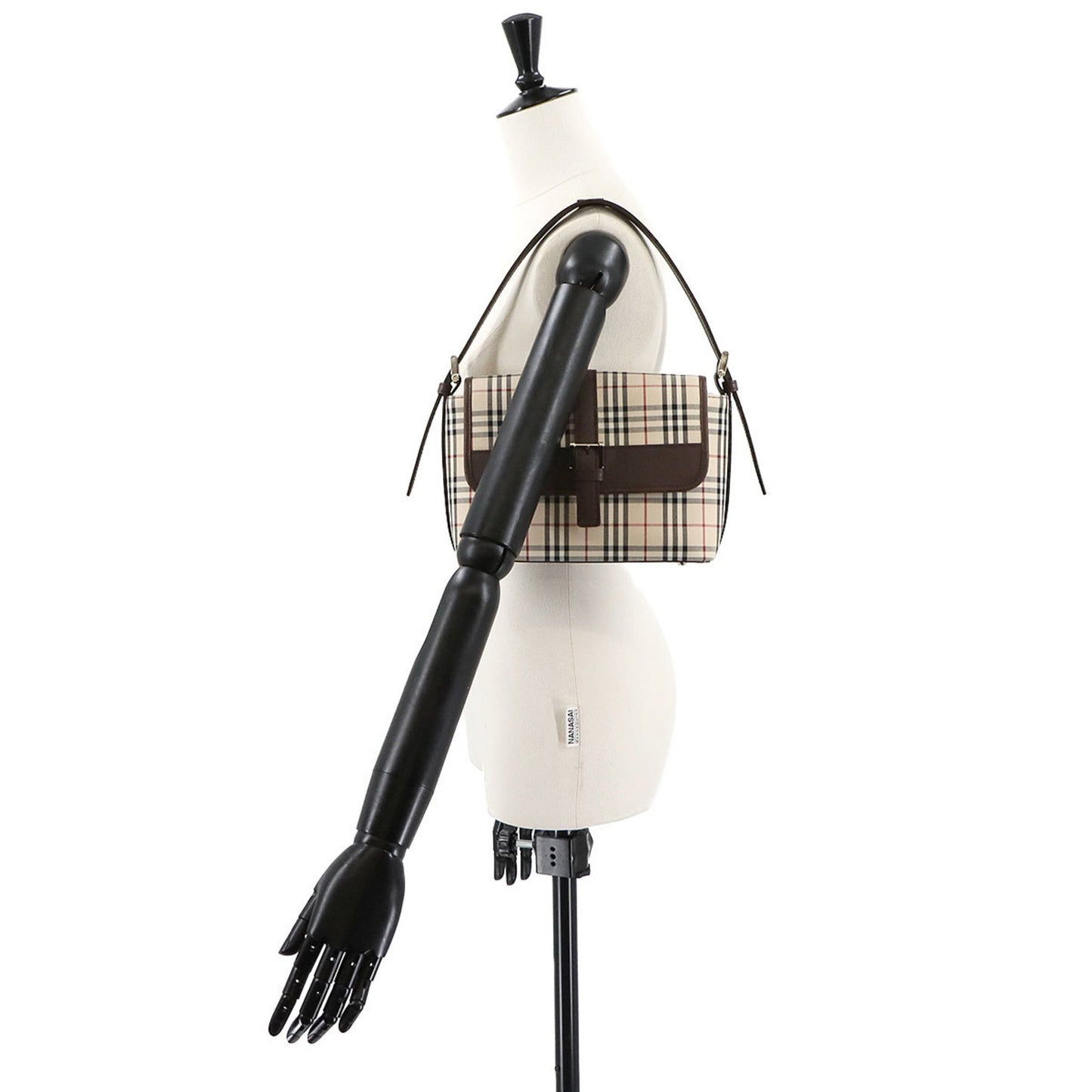 Burberry Nova Check Shoulder Bag In Canvas And Leather With Beige