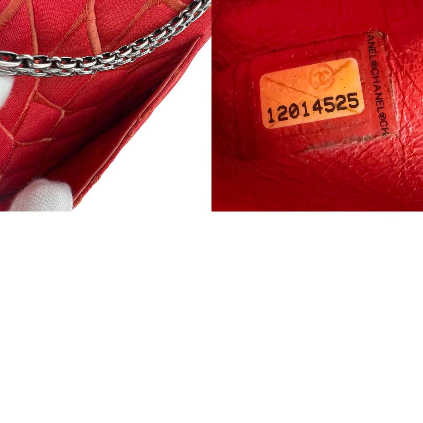 Chanel Shoulder Bag 2.55 Canvas Metal Red