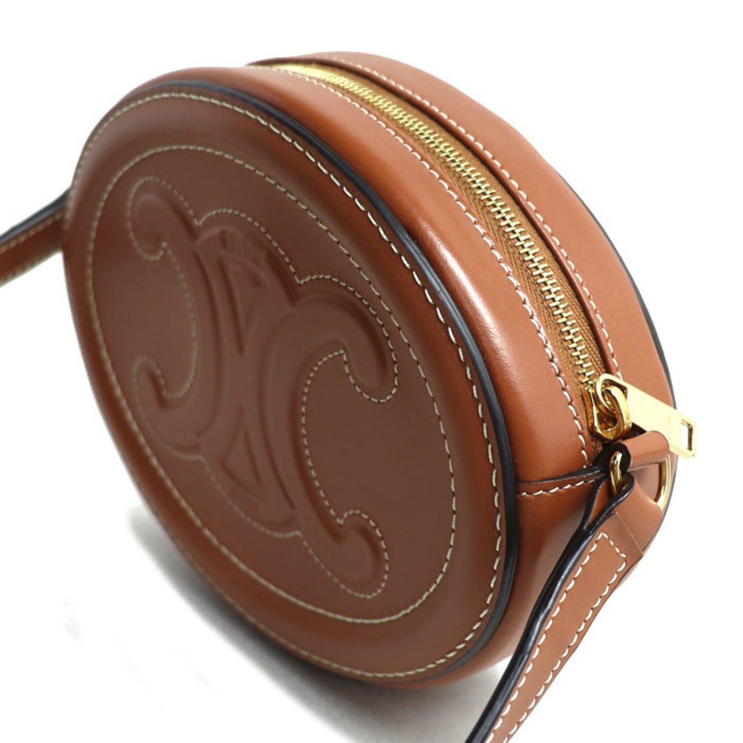 Celine Oval Purse Cuir Triomphe Crossbody Shoulder Bag Tan 10I703Dpq