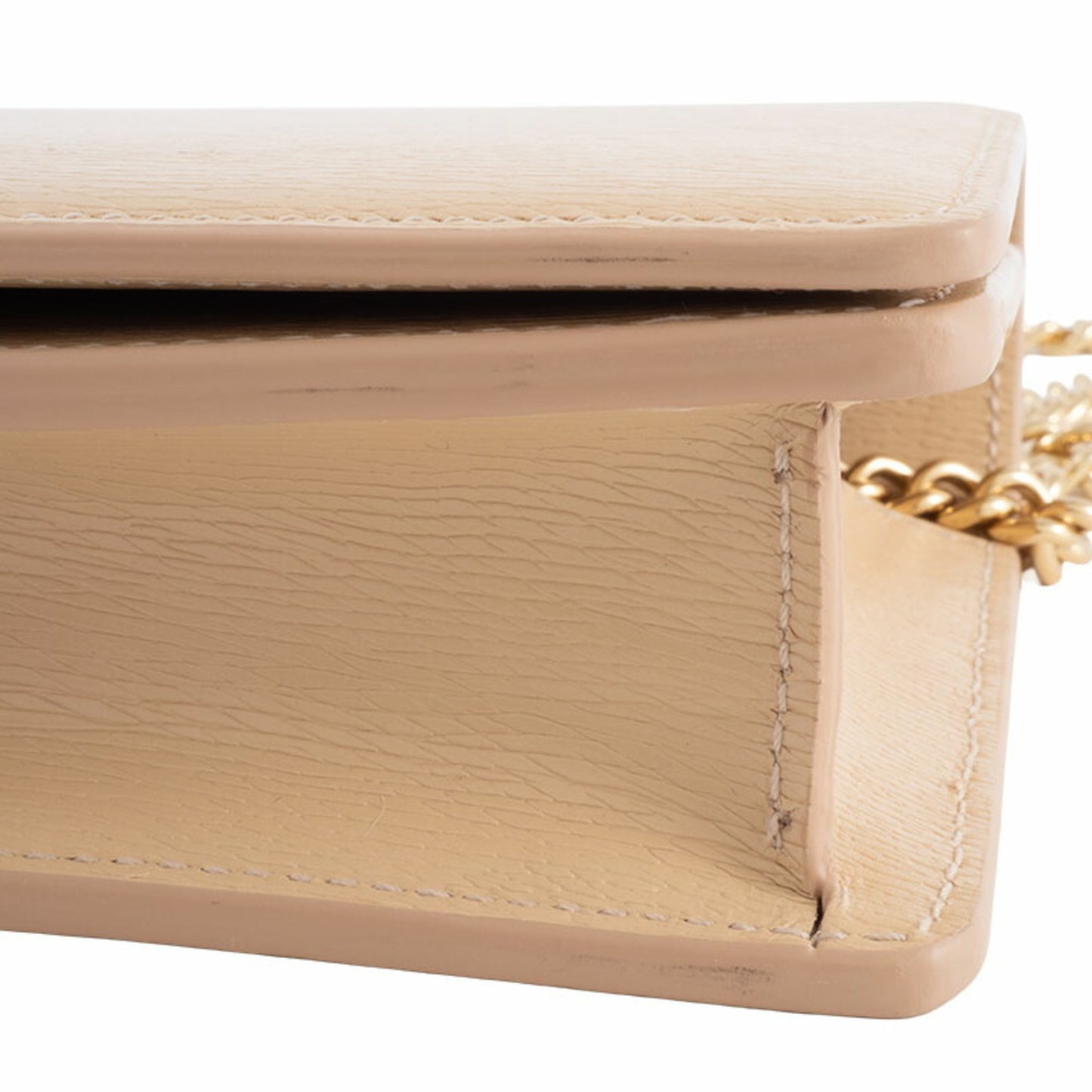 Gucci Chain Wallet Shoulder Bag 772643 Leather Pale Orange