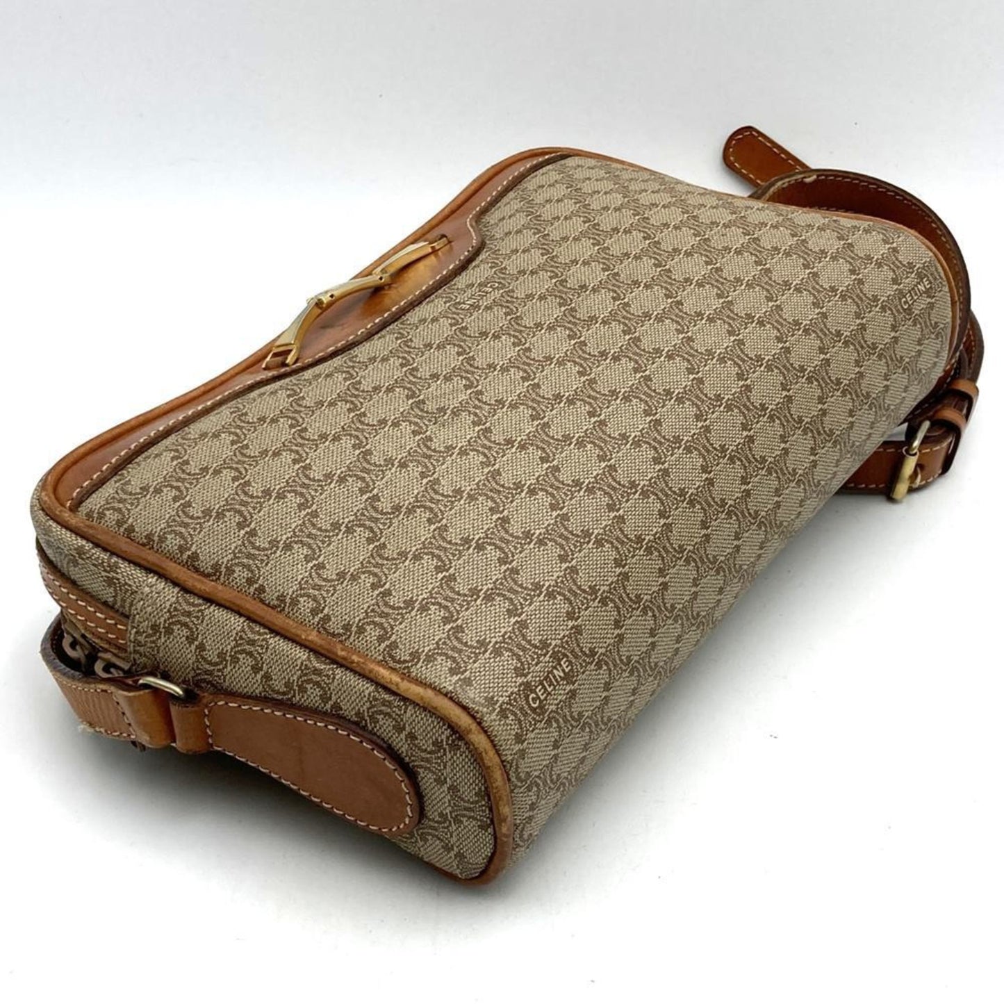 Celine Shoulder Bag Beige Leather