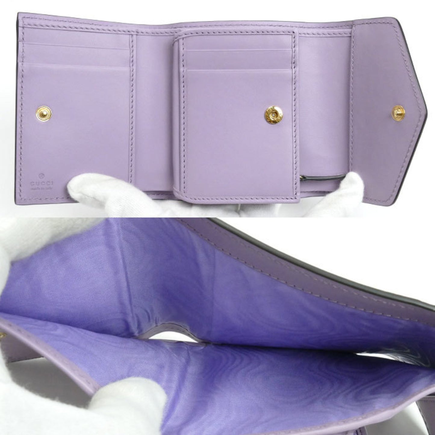 Gucci Gg Medium Wallet Tri-Fold Lilac 772793 Aac1Q 5236