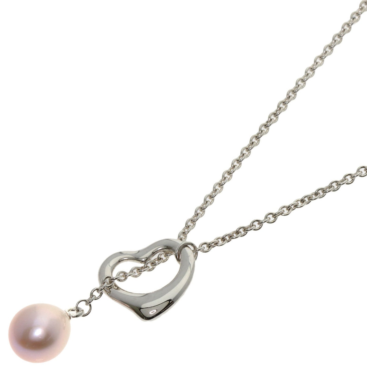 Tiffany & Co. Freshwater Pearl Heart Lariat Necklace In Silver