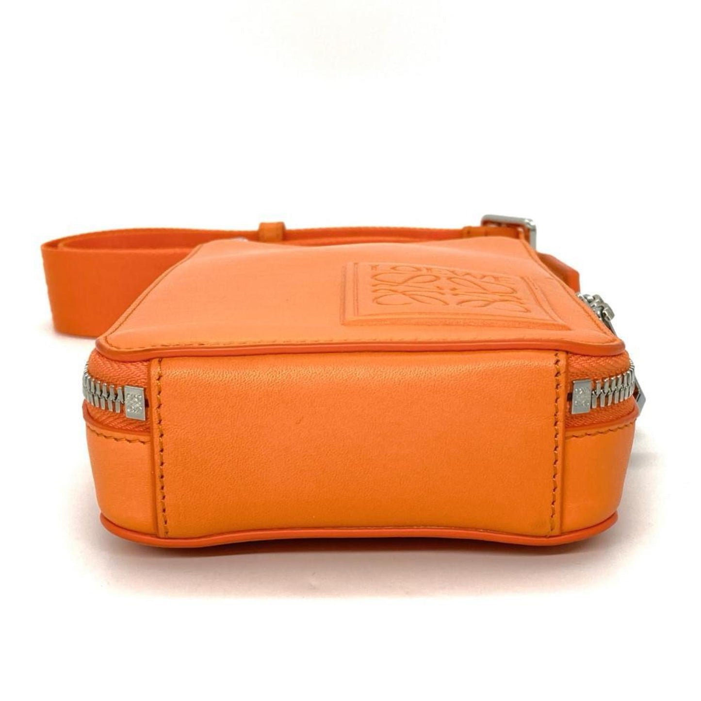 Loewe Vertical Crossbody Pocket Shoulder Bag Leather Orange