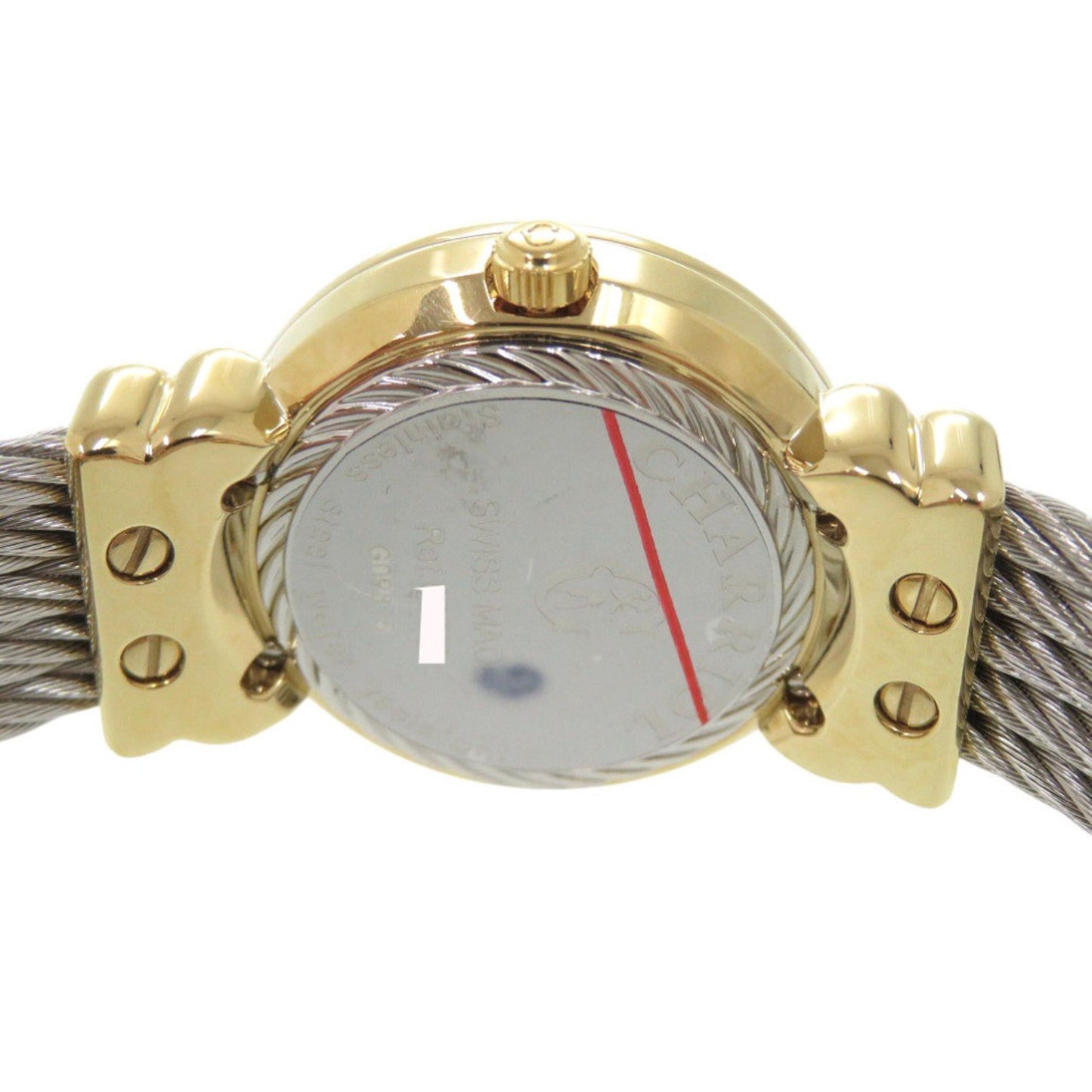 Unused Charriol Saint-Tropez 12-Piece Diamond Stainless Steel Watch With White Shell And Gold Dial