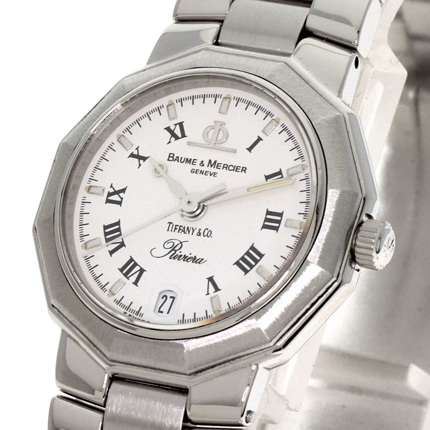 Baume & Mercier Mv040078 Riviera W-Name Tiffany Collaboration Watch Stainless Steel Ss