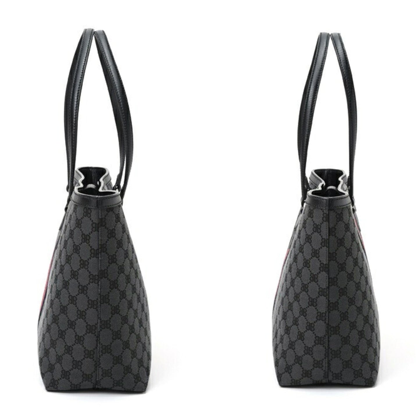 Balenciaga X Gucci Hacker Project Medium Tote Bag 680125 Canvas Leather Black S-156852