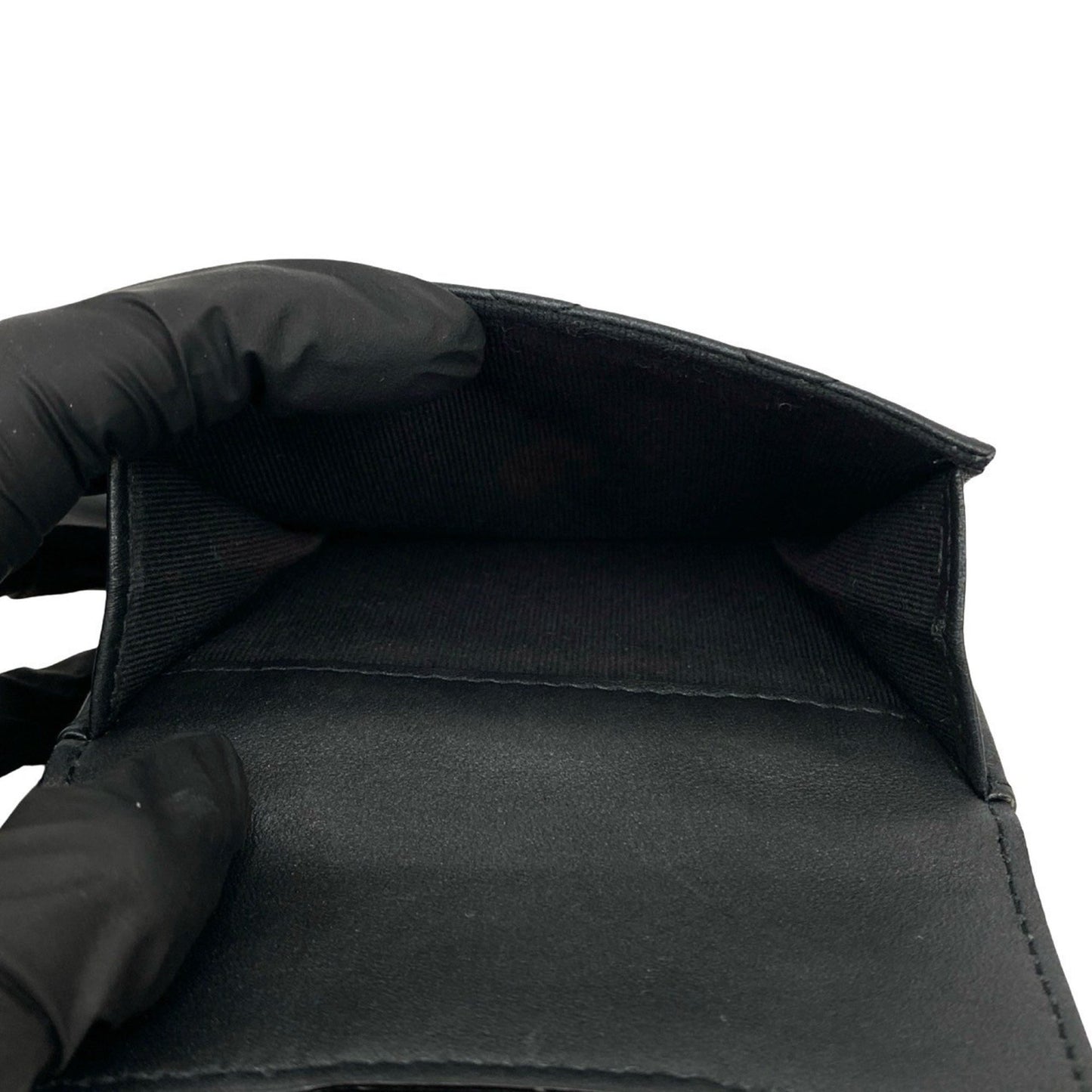 Chanel Matelasse Coco Lambskin Leather Tri-Fold Wallet In Metallic Black E2140