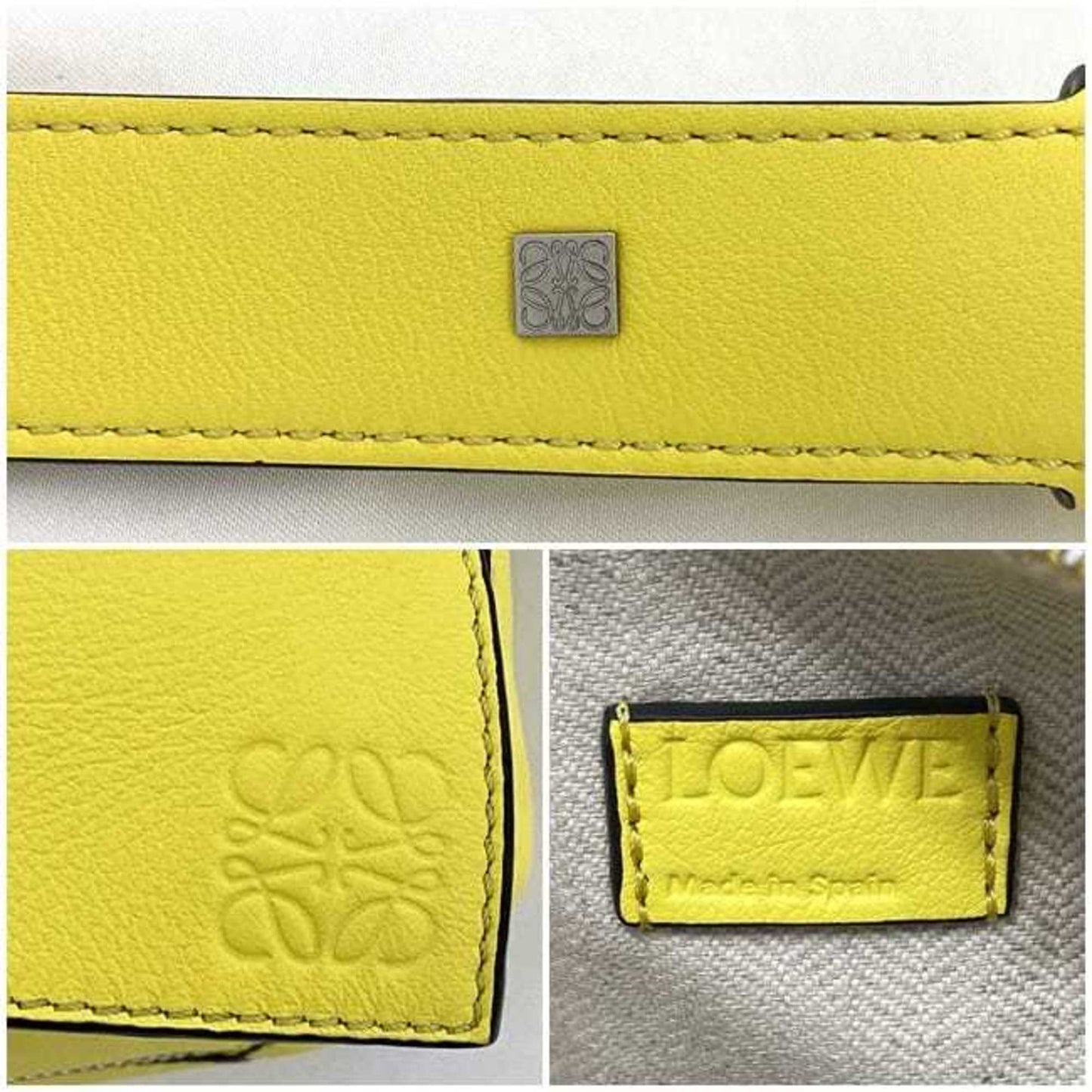 Loewe Body Bag Bum Yellow Puzzle B510Vg89X02 F-20616 Crossbody Leather Waist Pouch Compact Belt