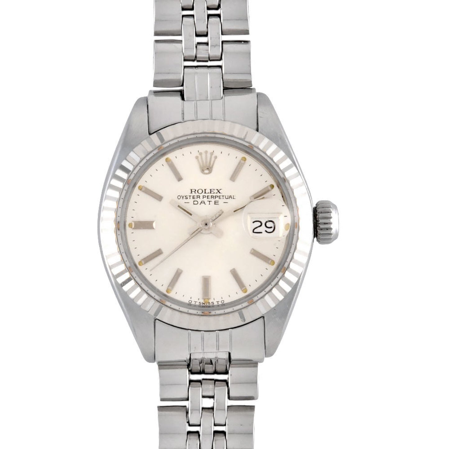 Rolex Rolex 6917 Datejust 7-Digit 40 Series (Circa 1974) Automatic Wristwatch Silver Dial Fluted