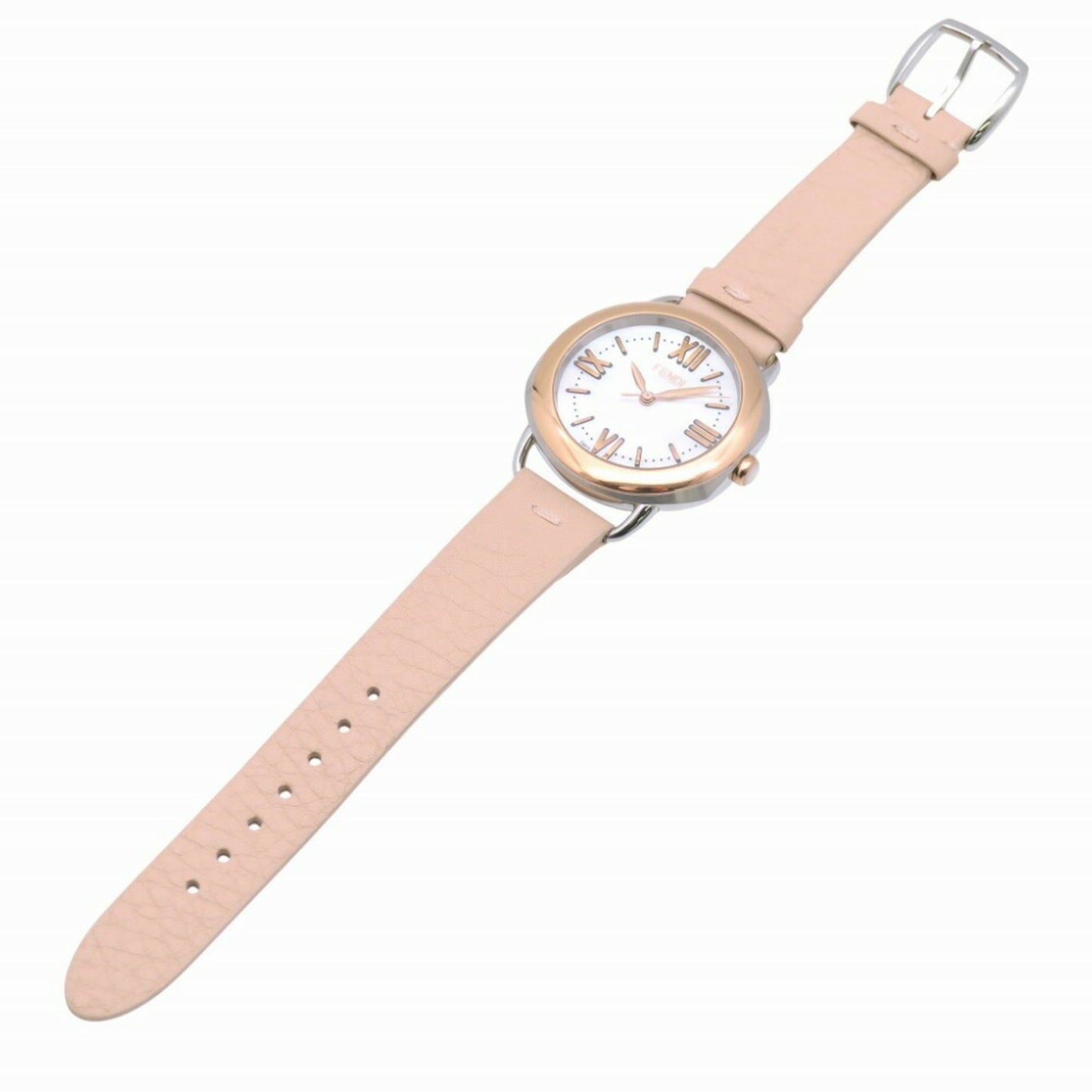Fendi Selleria 80200M Quartz Watch Ss/Leather White Shell 0428Fendi