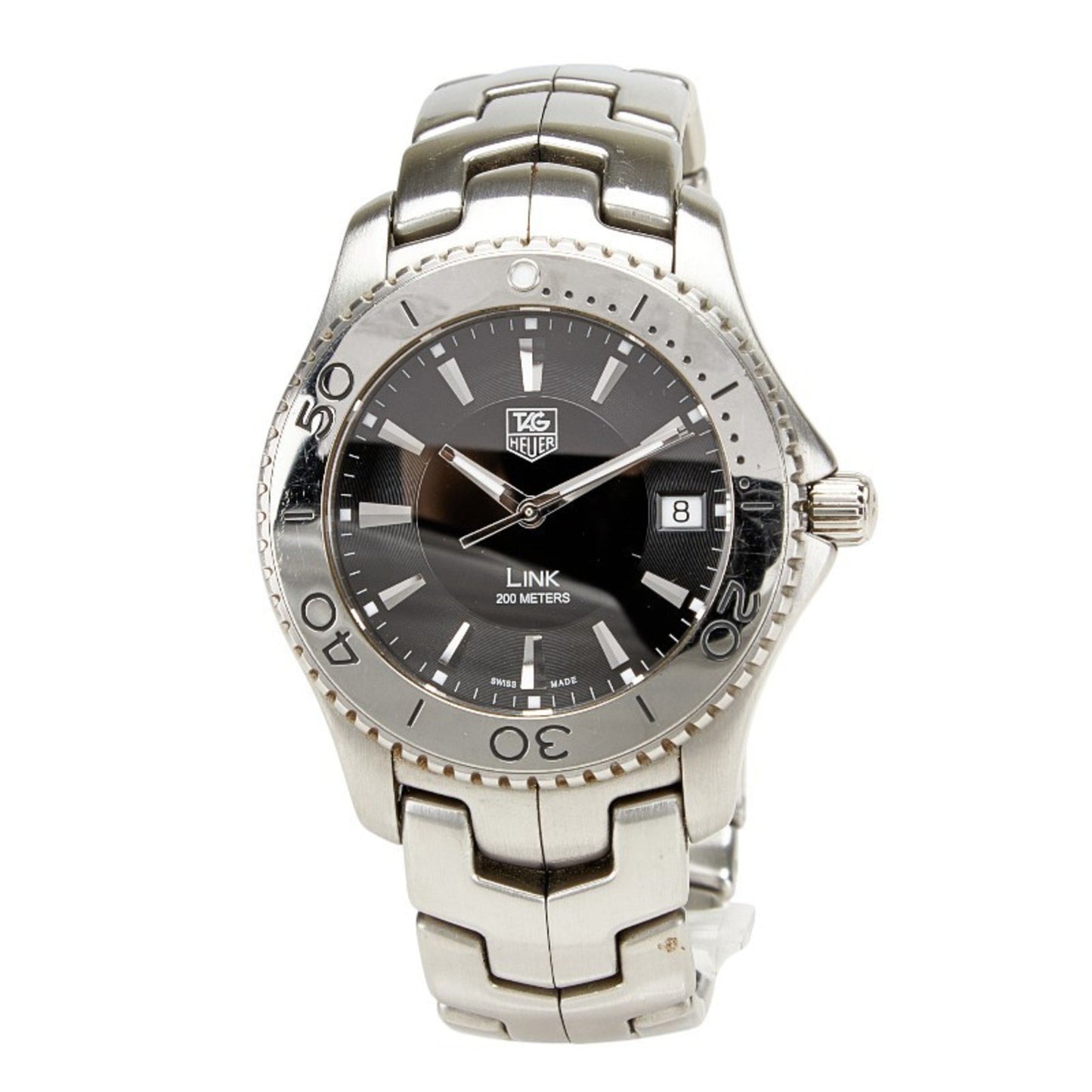 Tag Heuer Link Wj1110 Quartz Watch With Black Dial And Stainless Steel