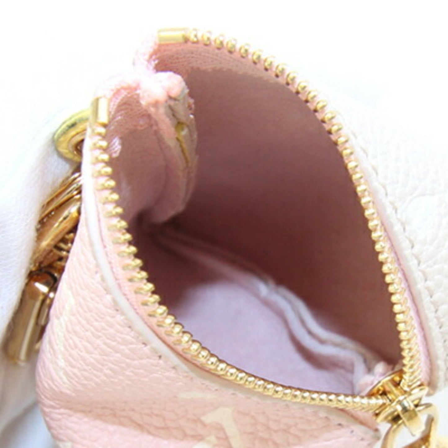 Louis Vuitton Monogram Empreinte Berlingo Bag Charm M00669 Pink/Beige Mini Pouch Triangle Keychain