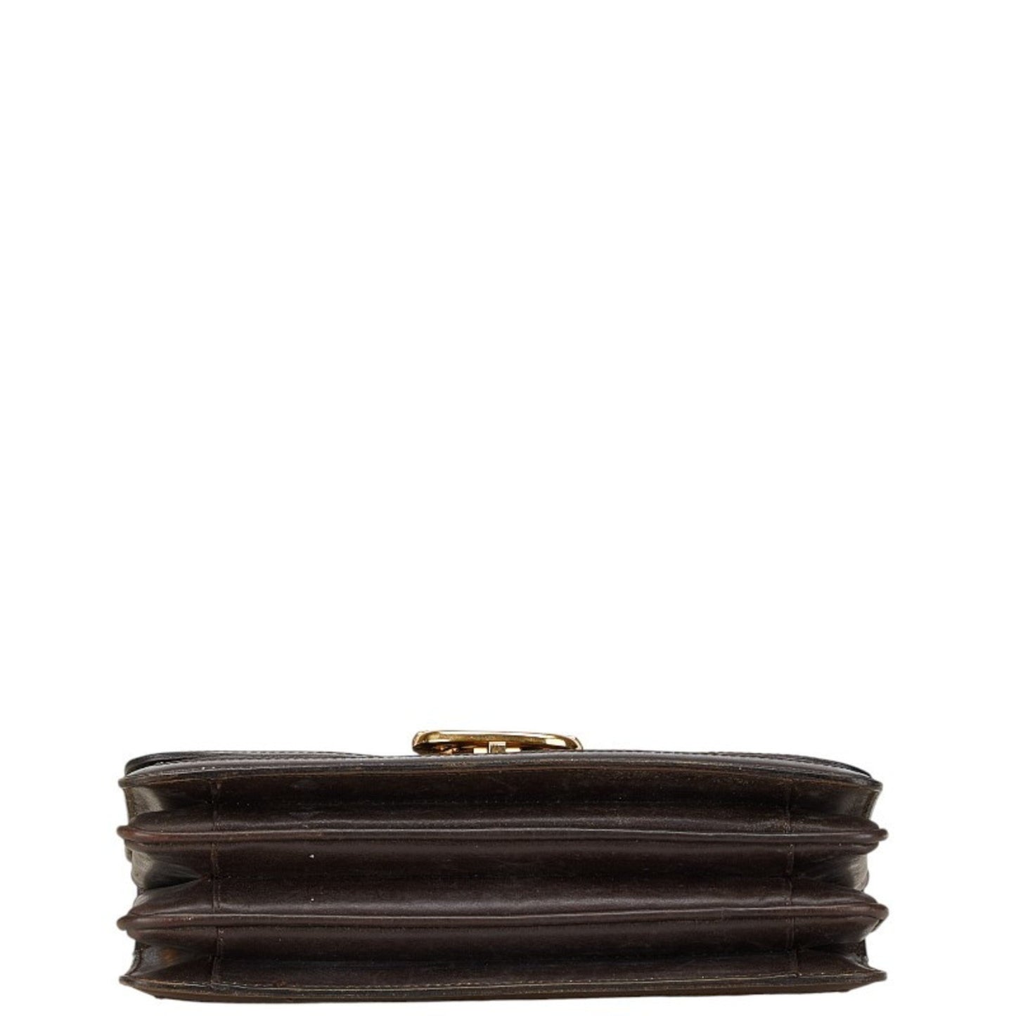 Celine C Macadam Carriage Hardware Clutch Bag In Brown Canvas