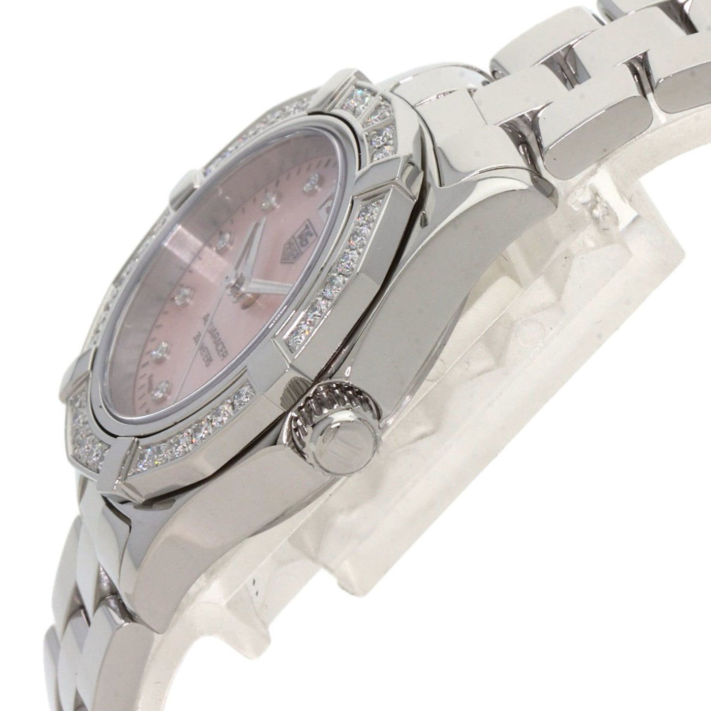 Tag Heuer Waf141B Aquaracer Bezel 10P Diamond Watch Stainless Steel Ss
