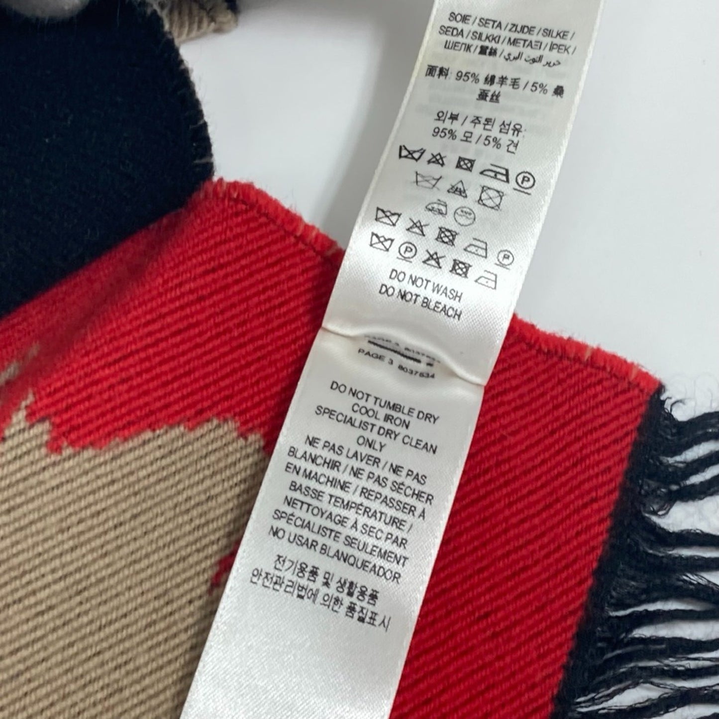 Burberry 8037534 Fringe Love Scarf Brown Red