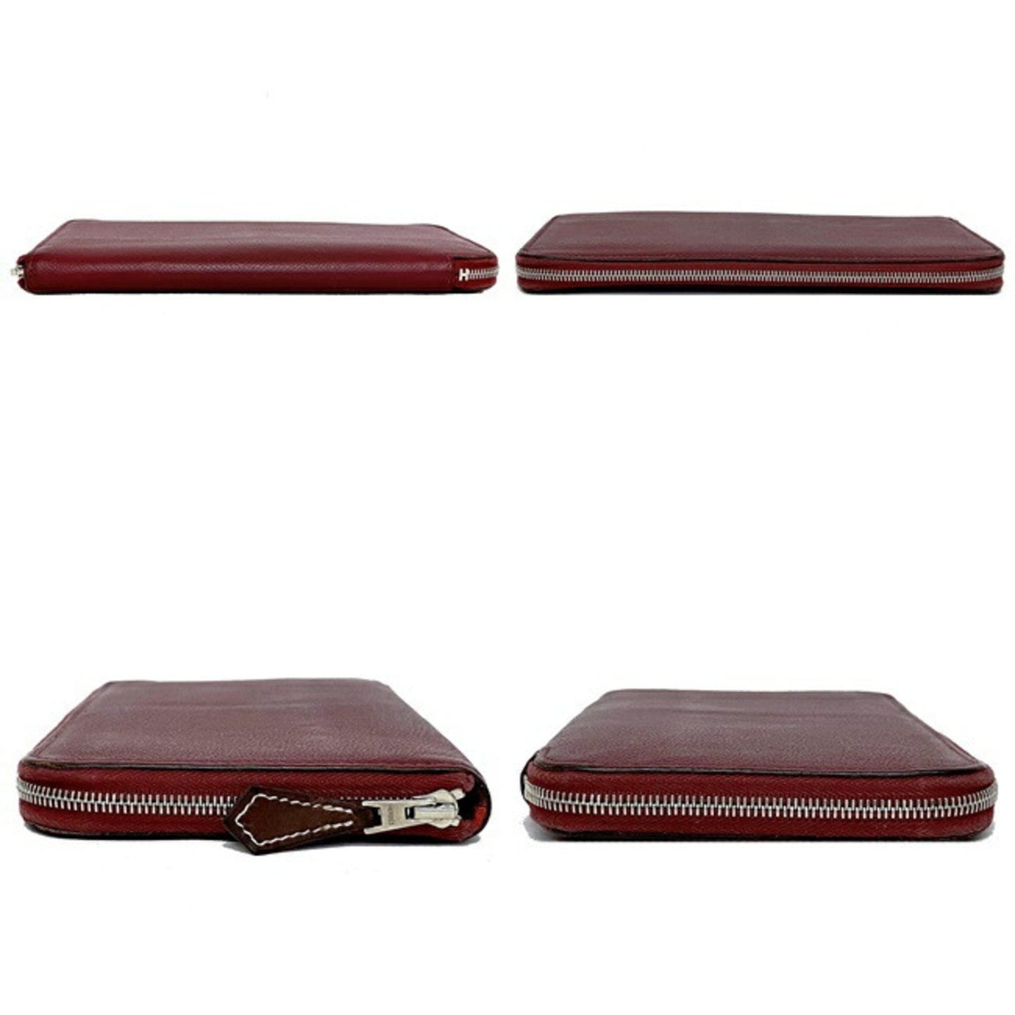 Hermes Long Wallet Azap Bordeaux Rouge Glenat Silk In Leather Epson Hermes Round
