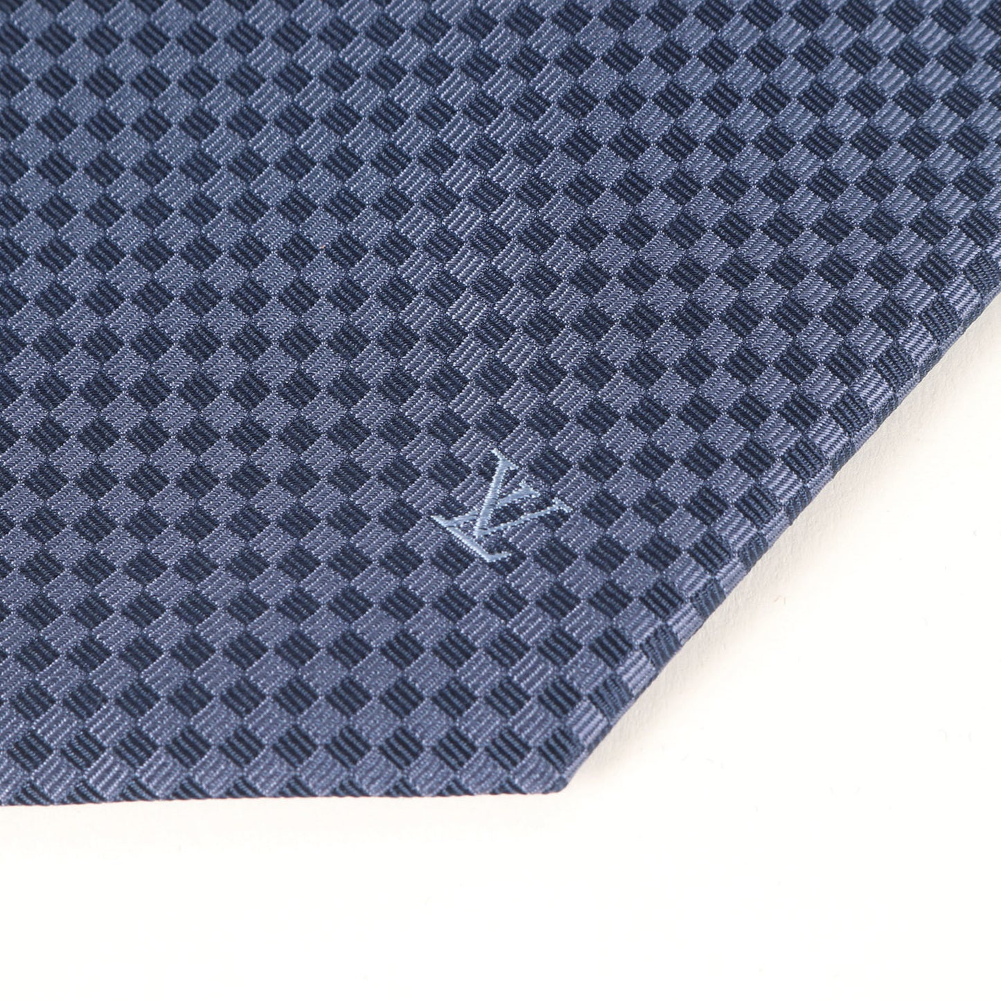 Louis Vuitton Louis Vuitton Micro Damier Silk Cravate Tie M78750 Blue