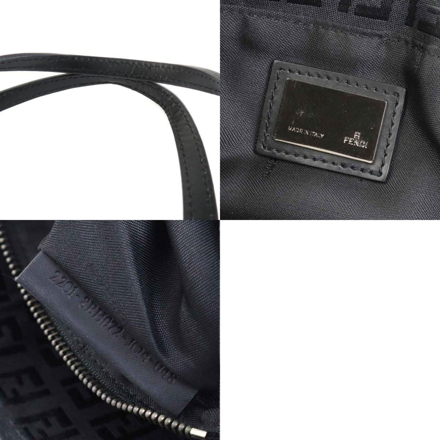 Fendi Zucchino Nylon Canvas Handbag Black
