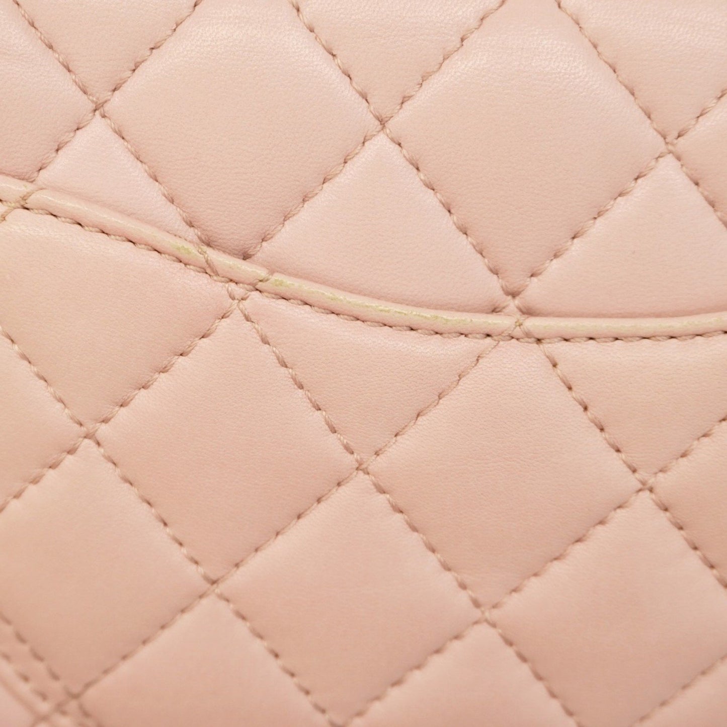 Chanel Shoulder Bag Matelasse W Chain Lambskin Pink Champagne