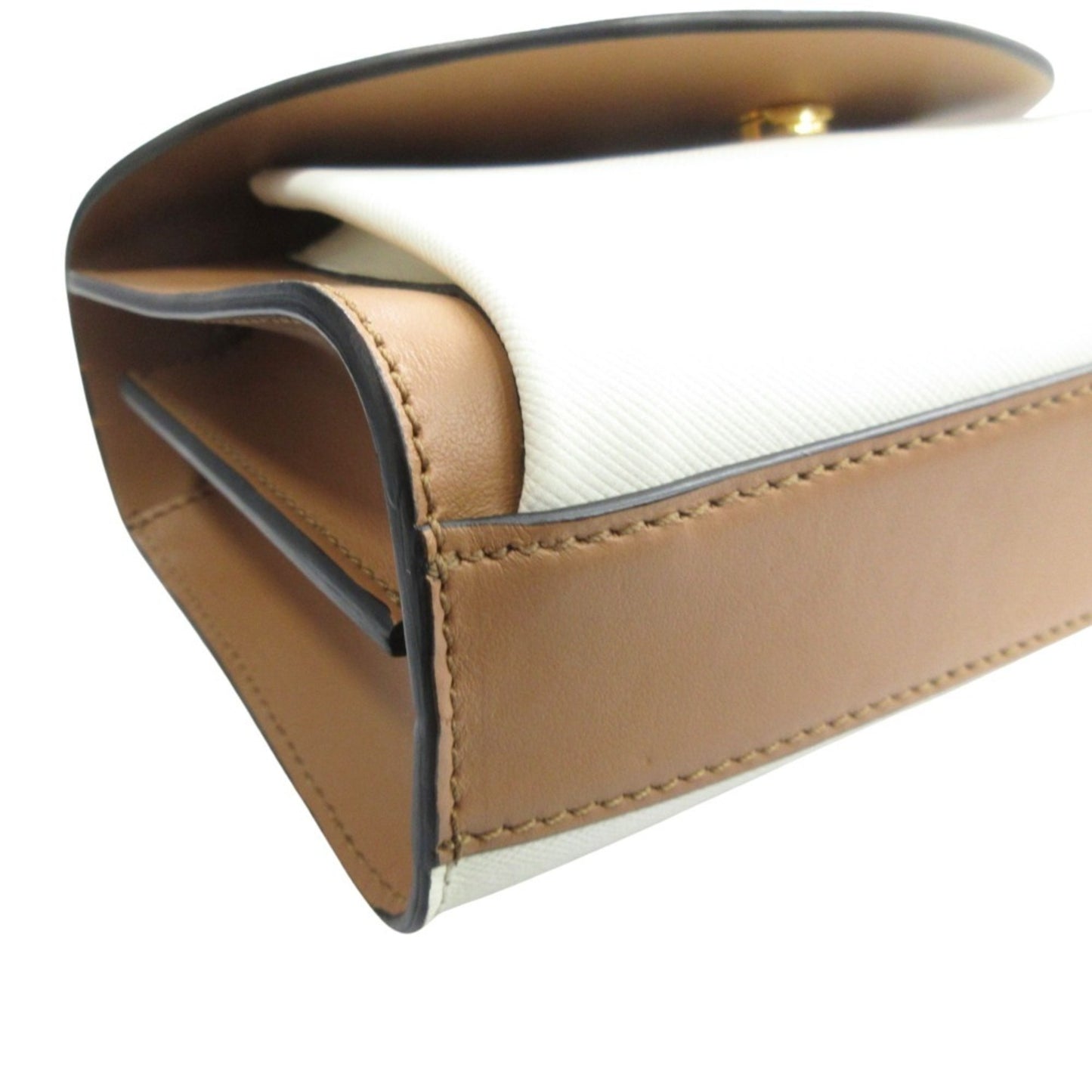 Marni Leather 2Way Waist Pouch Shoulder Body Bag White Brown