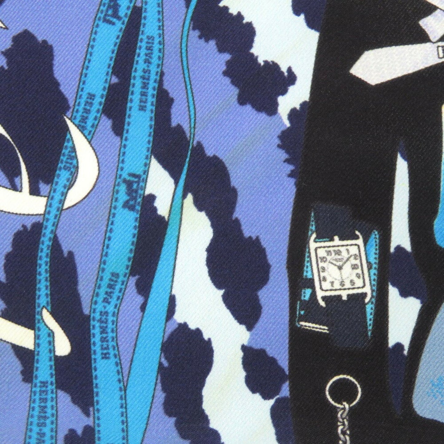 Hermes Carr 40 Monsieur Et Madame Monsieur & Madame Silk Blue Scarf Muffler 0821Hermes