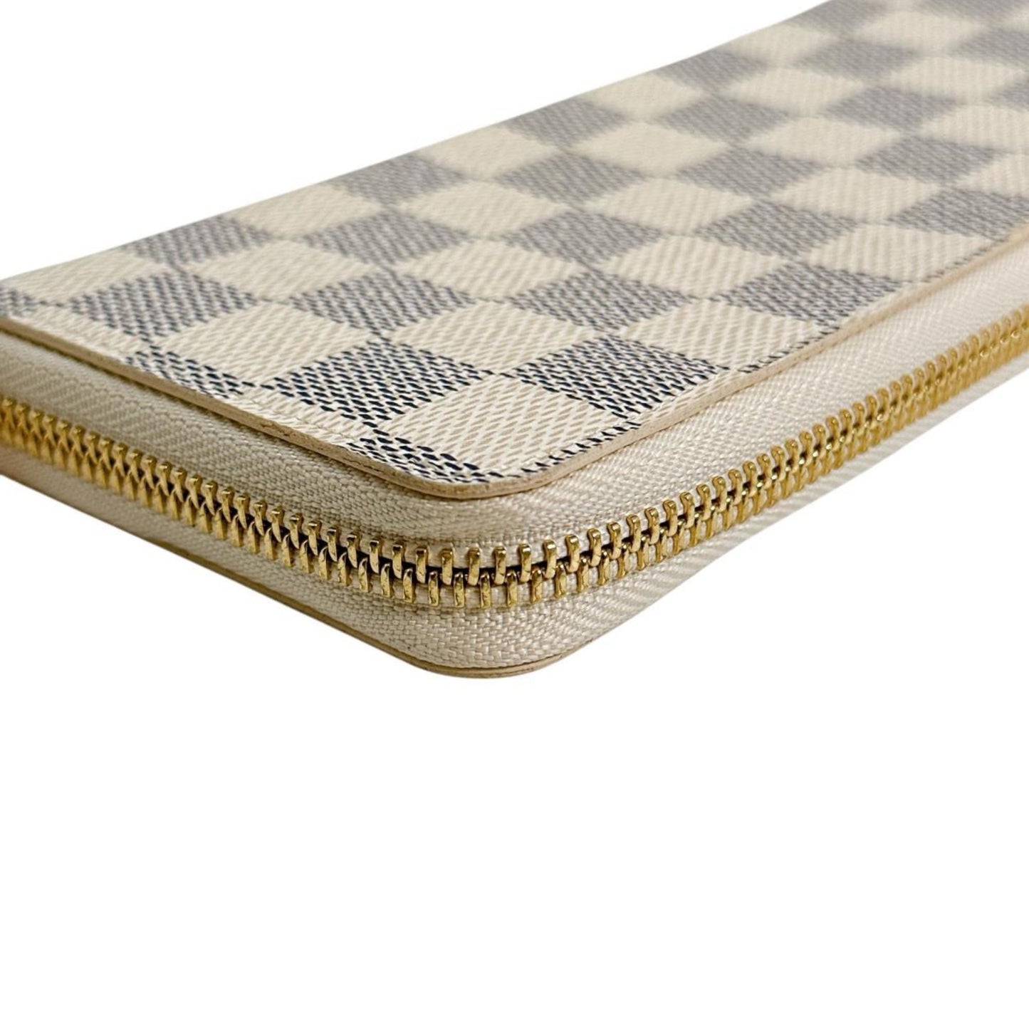 Louis Vuitton Louis Vuitton Long Wallet Portefeuille Clemence Damier Azur Round Zipper Canvas