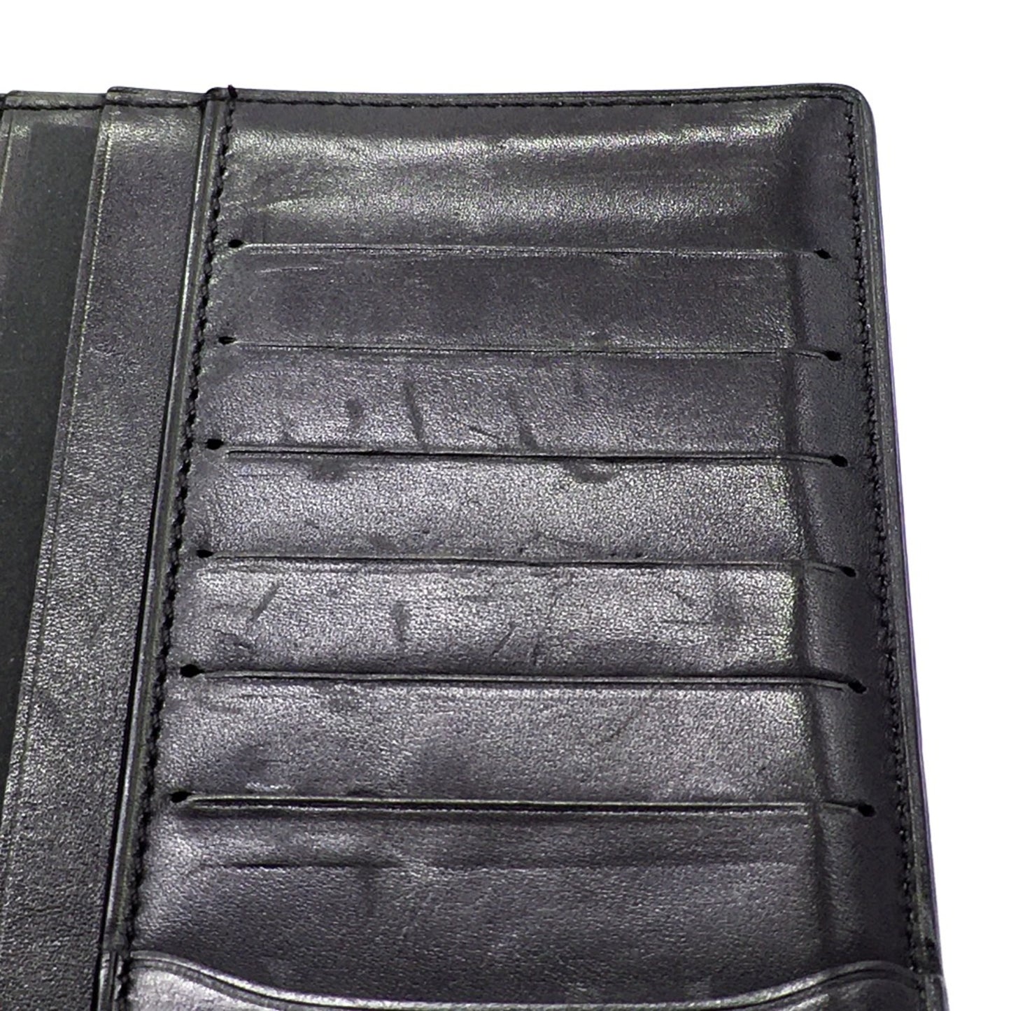 Berlutti Calligraphy Long Wallet Leather Accessory Long Wallet Folded Wallet Purple Dark Purple