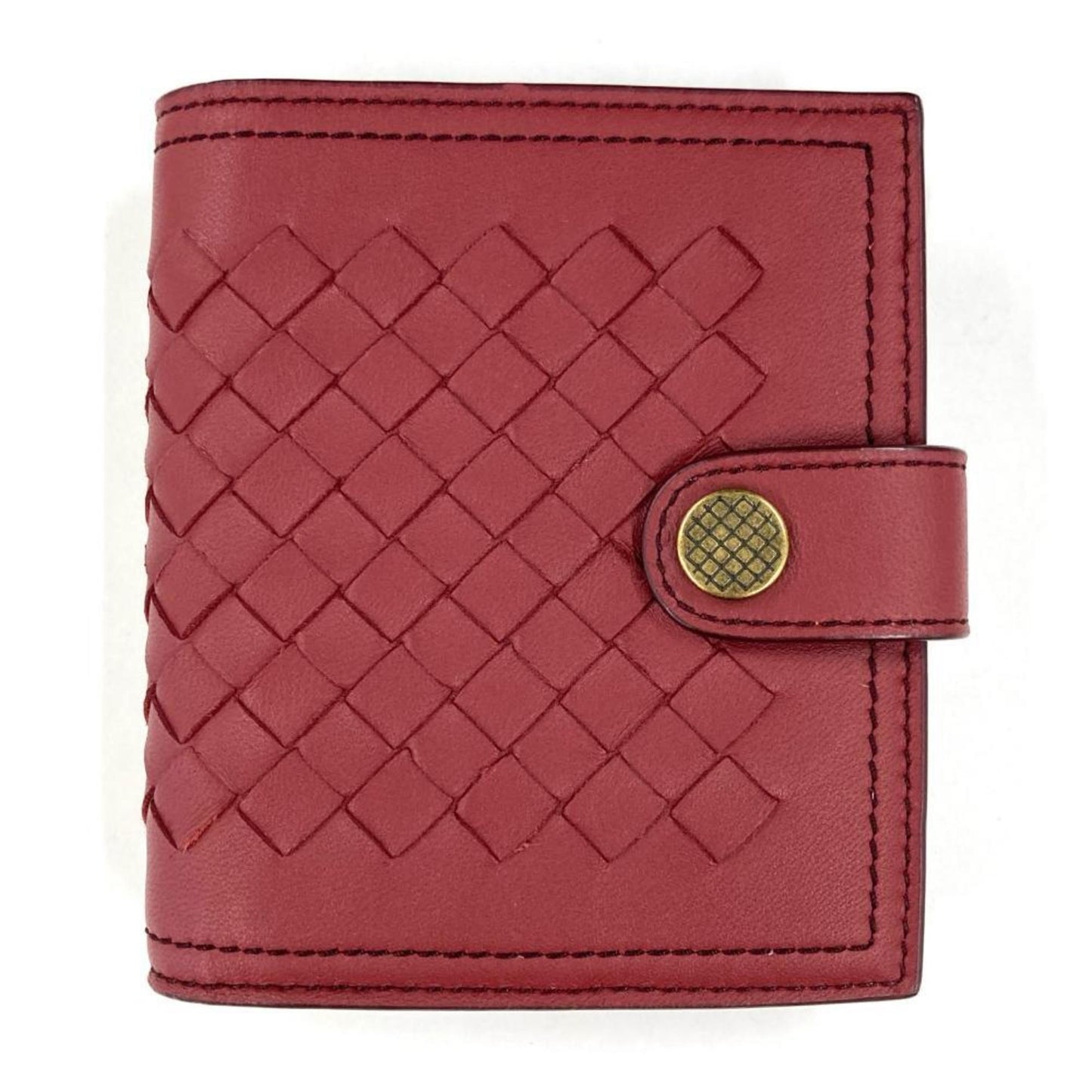 Bottega Veneta Intrecciato Bi-Fold Wallet Leather 547441 Red