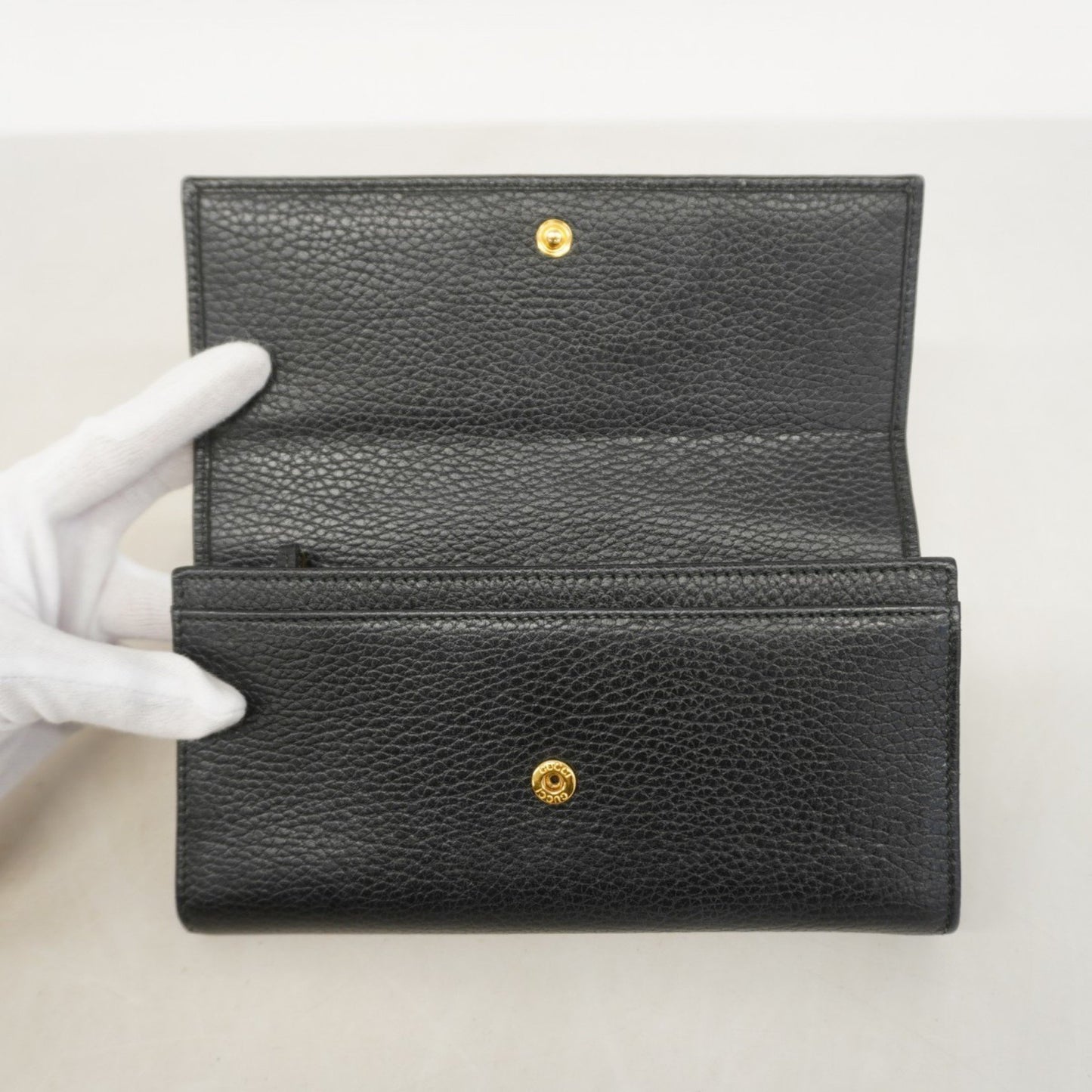 Gucci Gg Marmont Long Wallet 456116 Leather Black