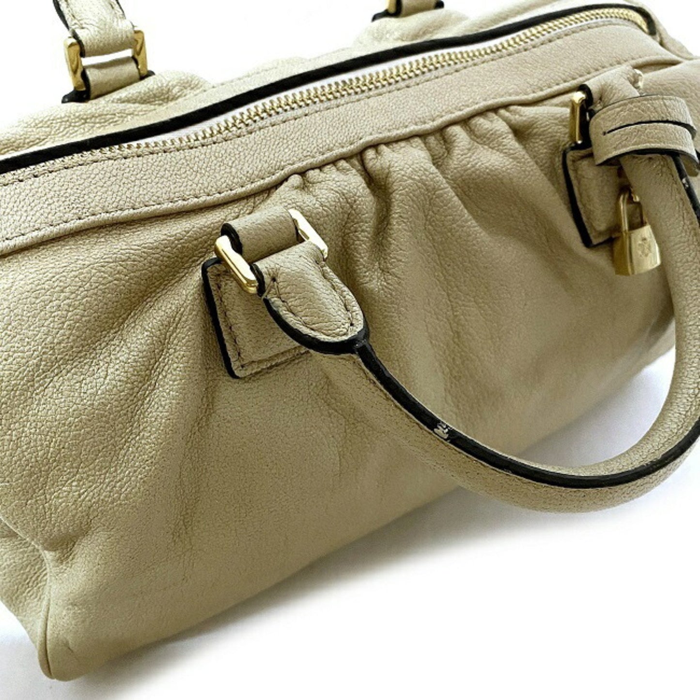 Loewe 2Way Gold Lame Anagram Leather Loewe Boston Handbag Champagne