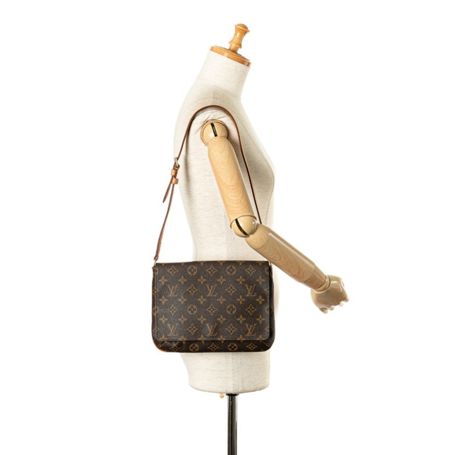Louis Vuitton Monogram Musette Tango Short Shoulder Bag M51257 Brown Pvc Leather