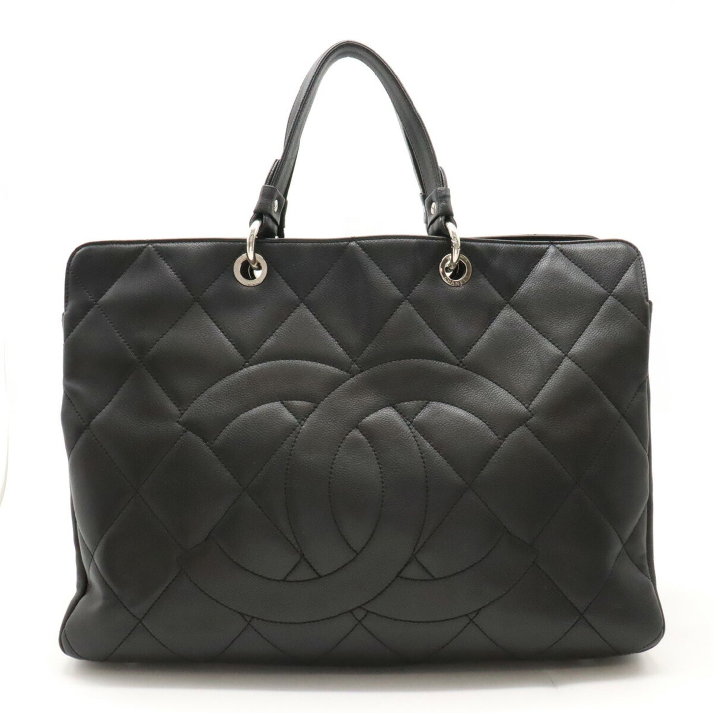 Chanel Chanel Matelasse Coco Mark Tote Bag Large Caviar Skin Leather Black 6886