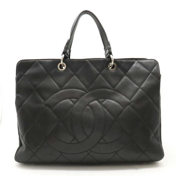 Chanel Chanel Matelasse Coco Mark Tote Bag Large Caviar Skin Leather Black 6886