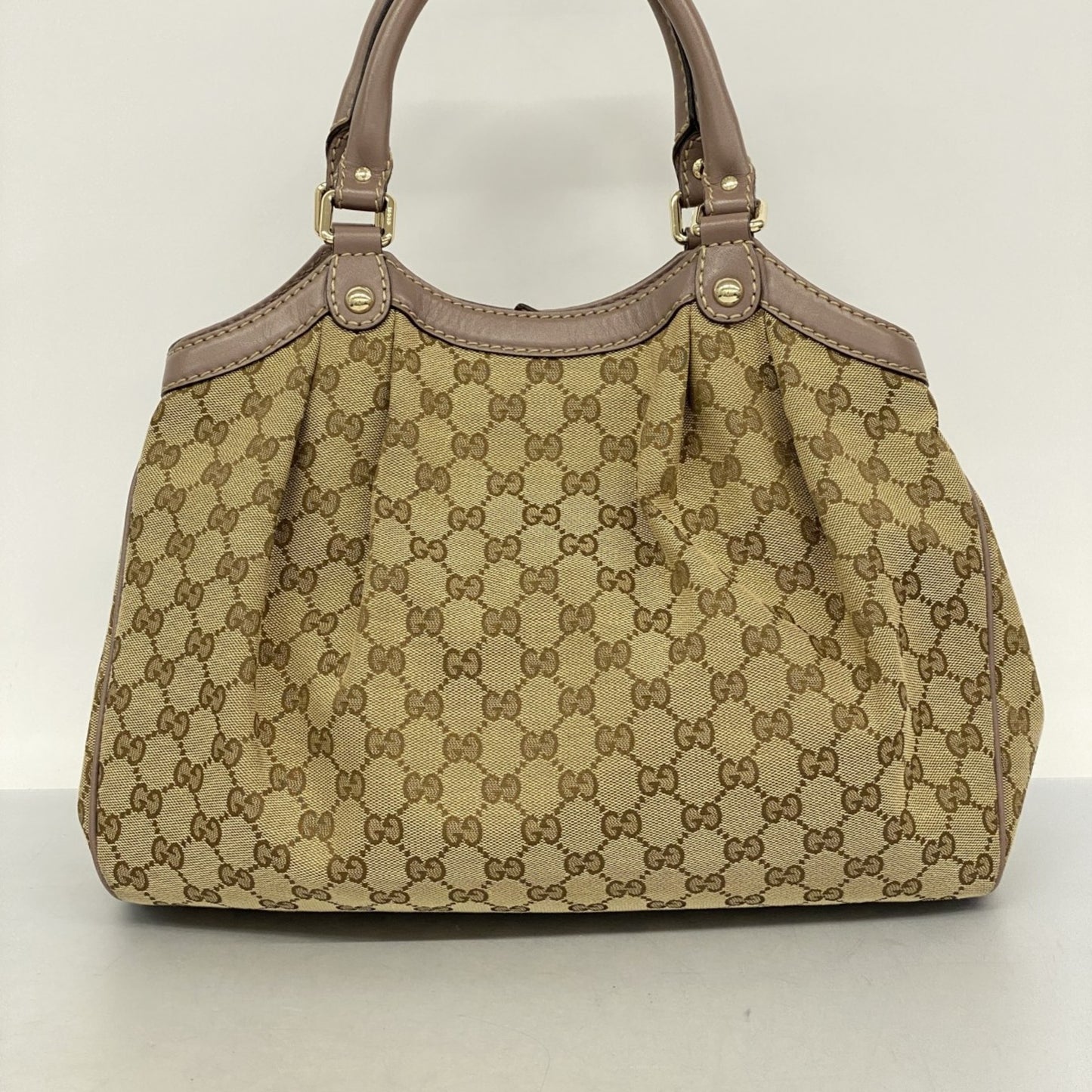 Gucci Gg Canvas Sukey Handbag 211944 Brown Champagne