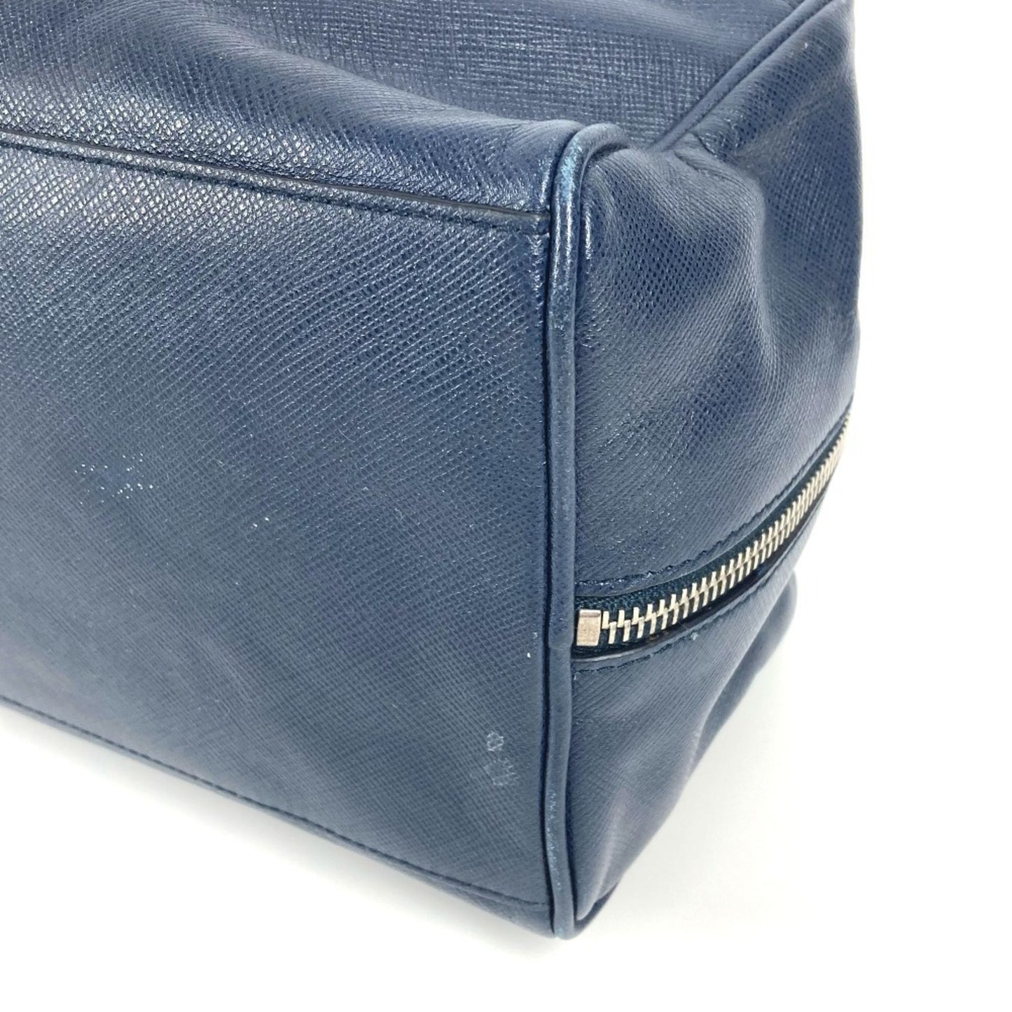 Prada Prada Triangle Logo Plate Bag Second Clutch Saffiano Leather