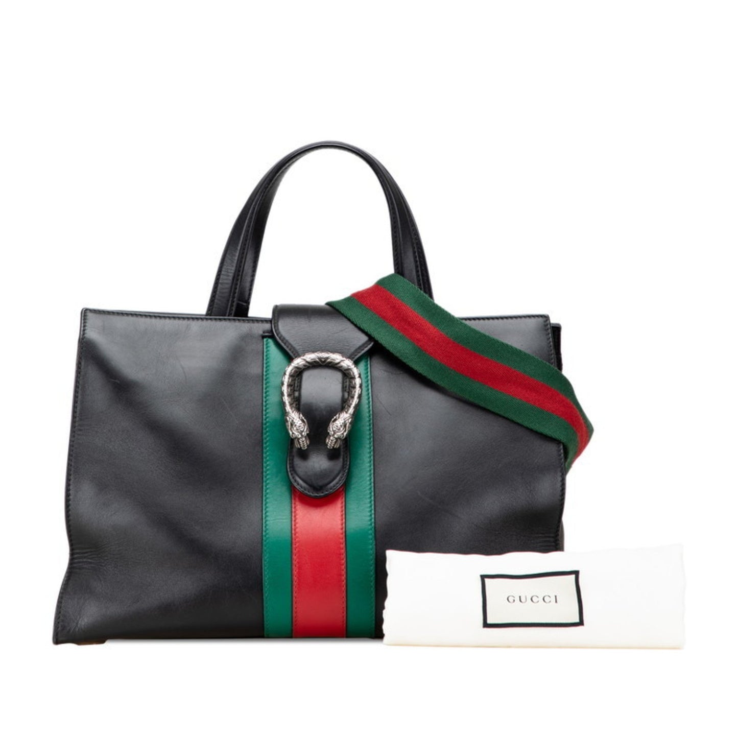 Gucci Sherry Line Dionysus Handbag/Shoulder Bag 2Way 444167 Black Leather