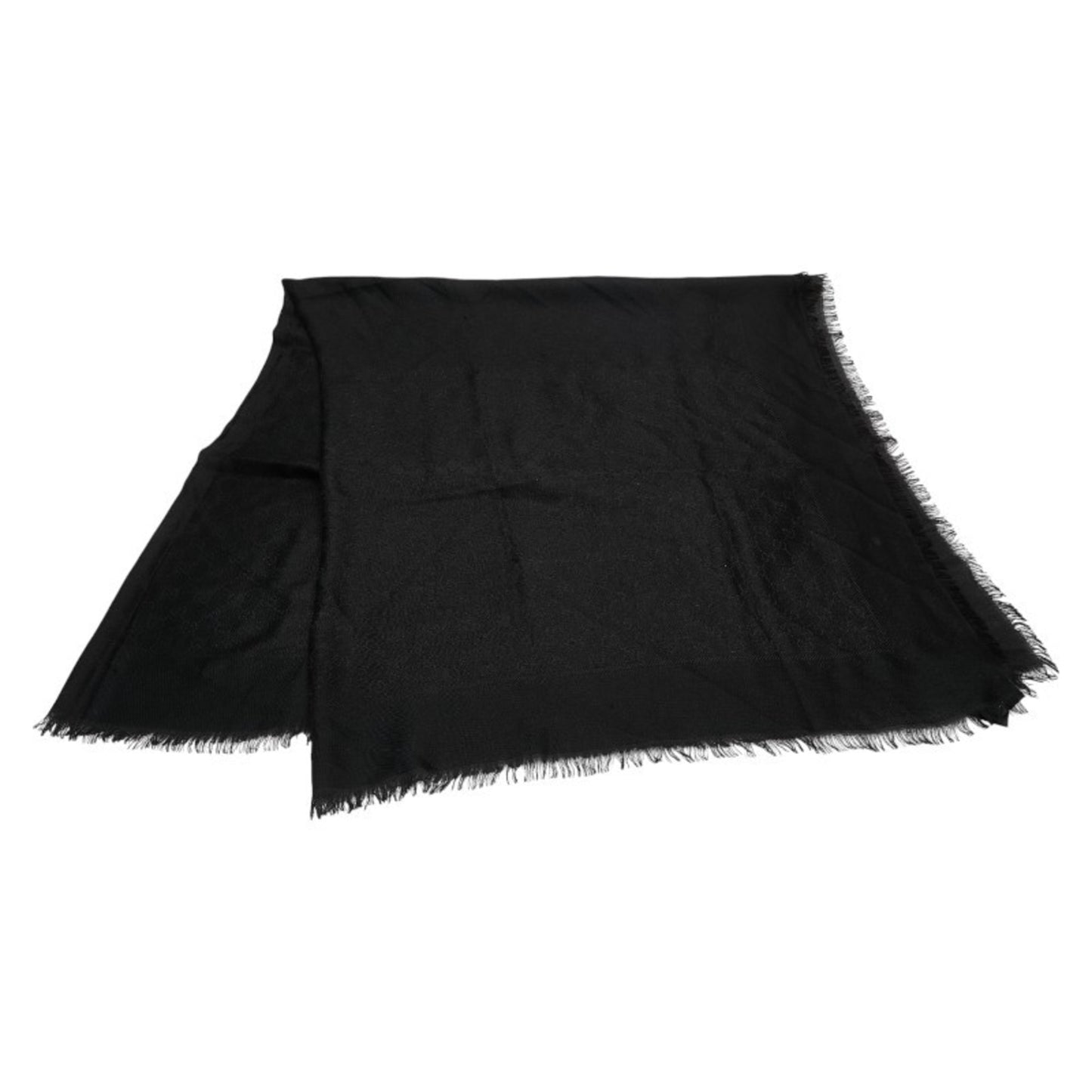 Gucci Gg Print Scarf In Black Wool