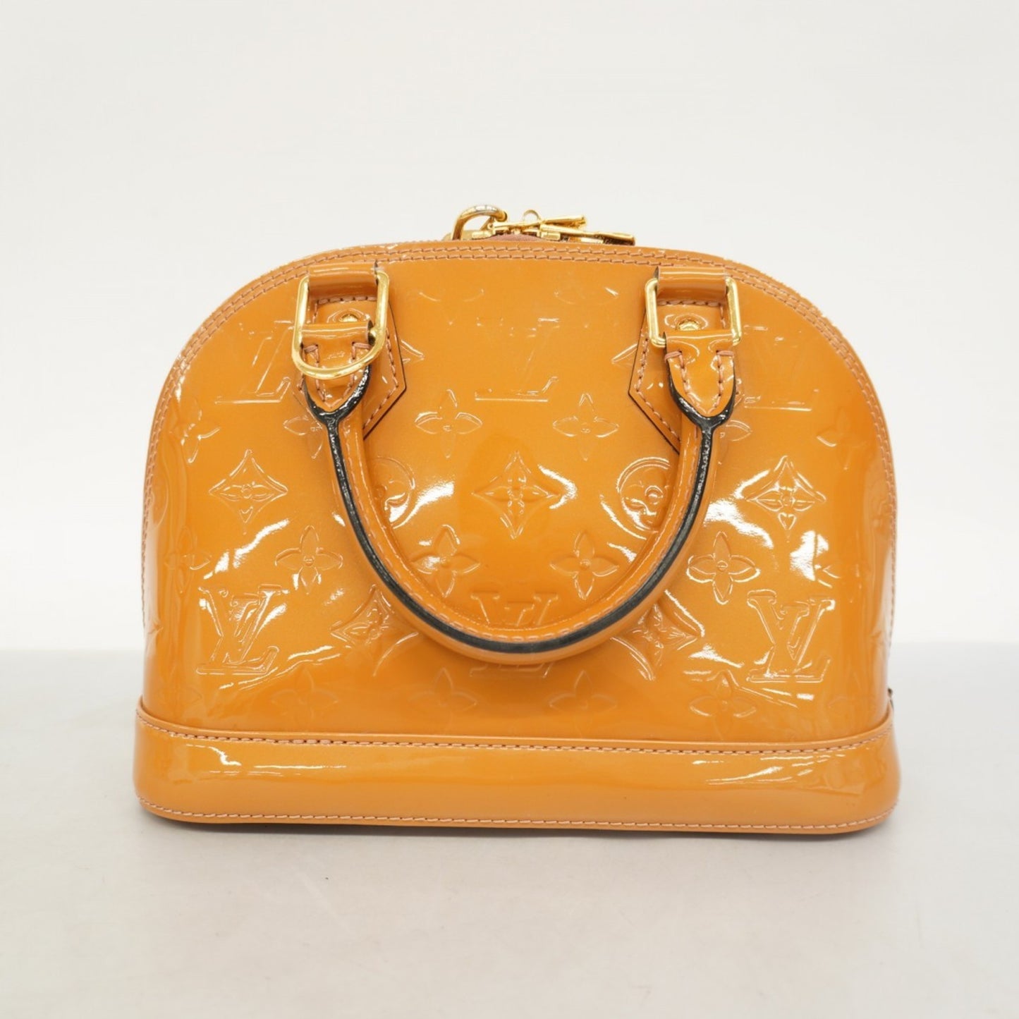 Louis Vuitton Vernis Alma Bb Handbag M91585 Rose Velour 2-Way Bag