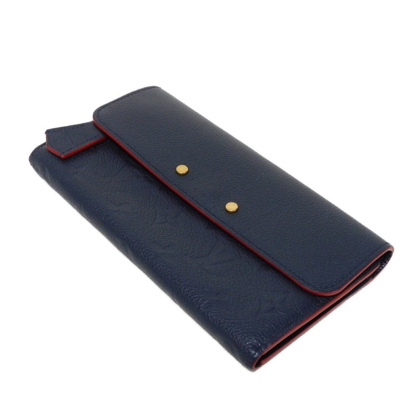 Louis Vuitton Louis Vuitton Long Wallet Portefeuille Pont Neuf Lv Flower Navy Red Monogram