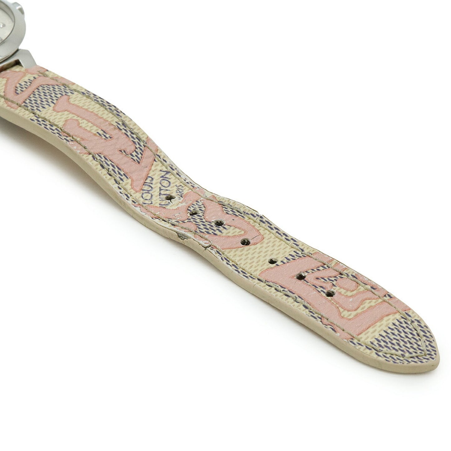 Louis Vuitton Tambour Monogram Silver Dial With 8 Diamonds