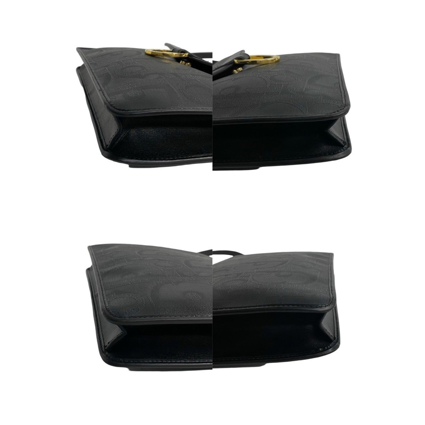 Christian Dior 66229 Black Leather Shoulder Bag