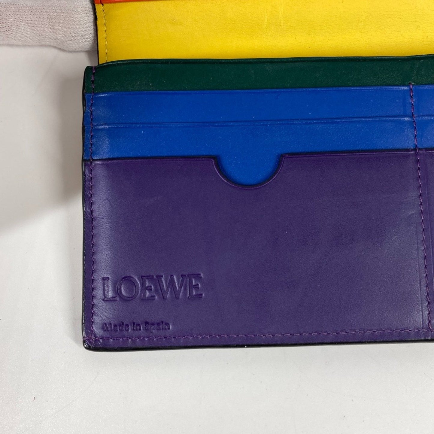 Loewe Long Wallet Rainbow Two Fold Long Wallet Black Multicolore