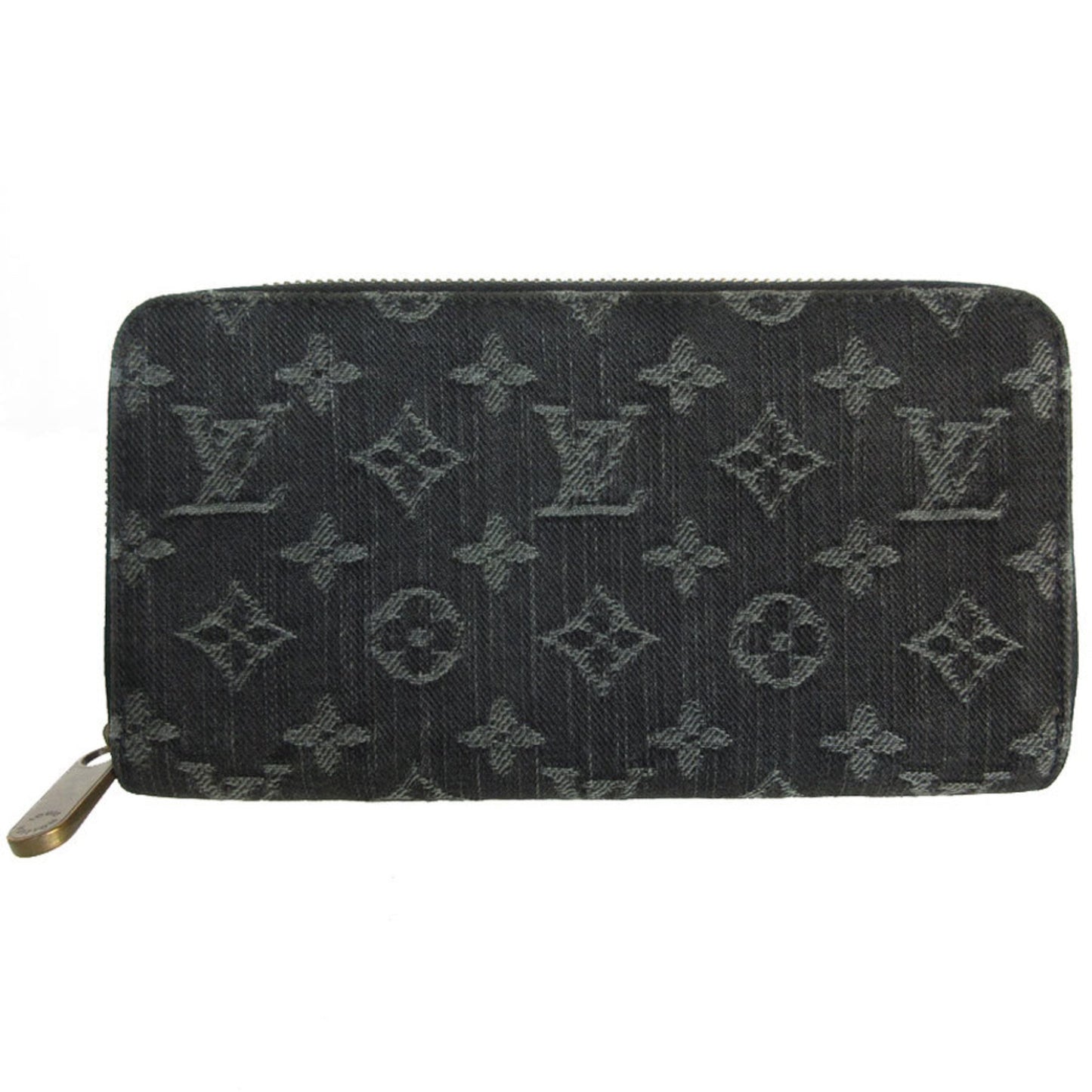 Louis Vuitton Louis Vuitton Round Long Wallet Monogram Denim Zippy Black
