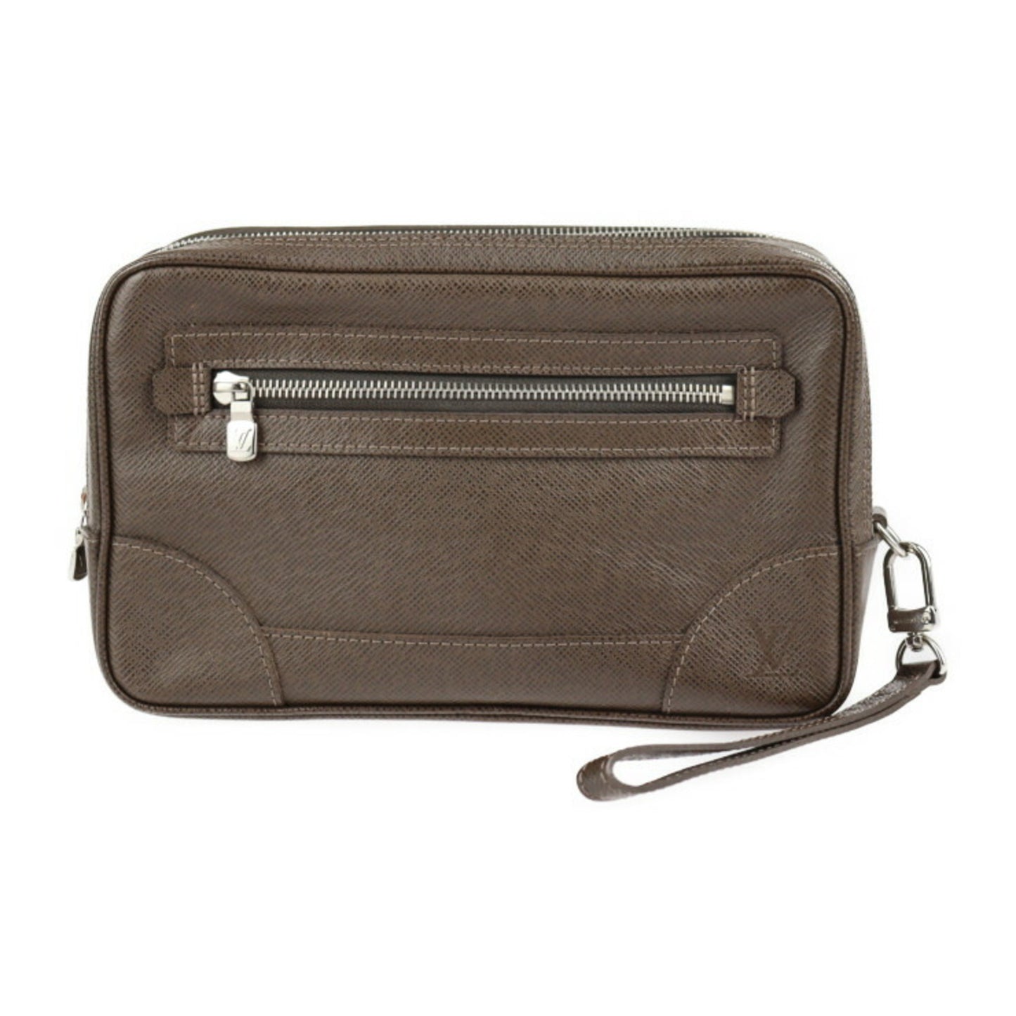 Louis Vuitton Louis Vuitton Pavel Second Bag M31148 Taiga Grizzly Silver Hardware Wristlet Clutch
