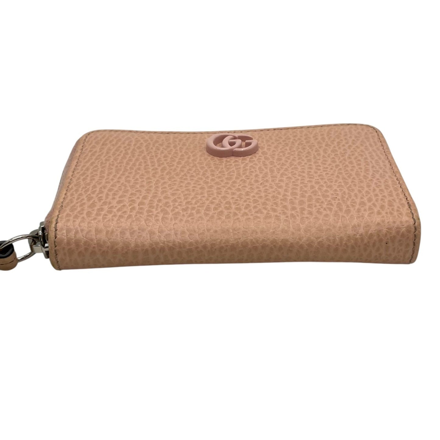 Gucci Business Card Case 644412 Leather Pink Beige Double G Marmont Wallet/Coin Compact Wallet Coin