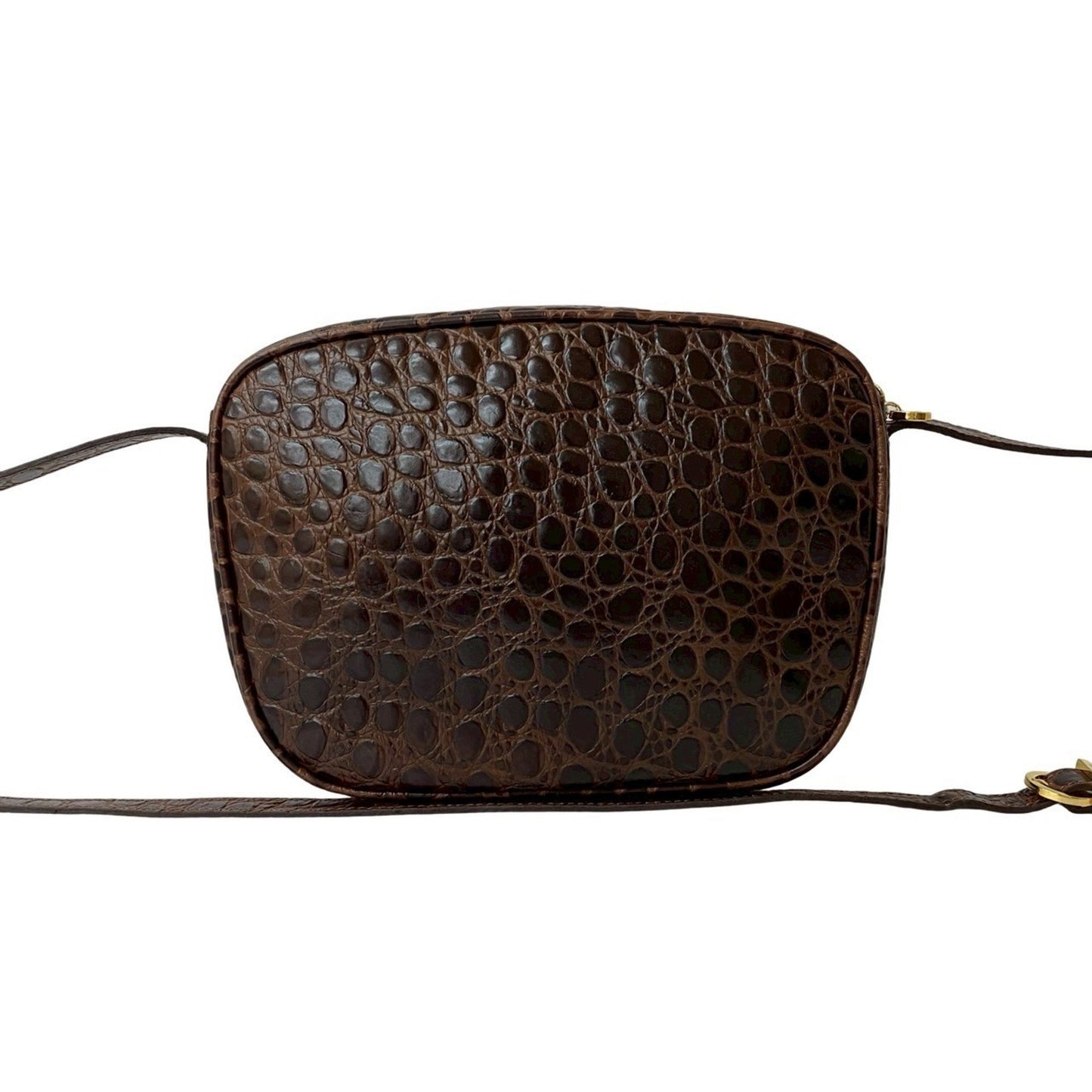 Salvatore Ferragamo Vara Shoulder Bag/Pouch With Crocodile-Embossed Leather Hardware