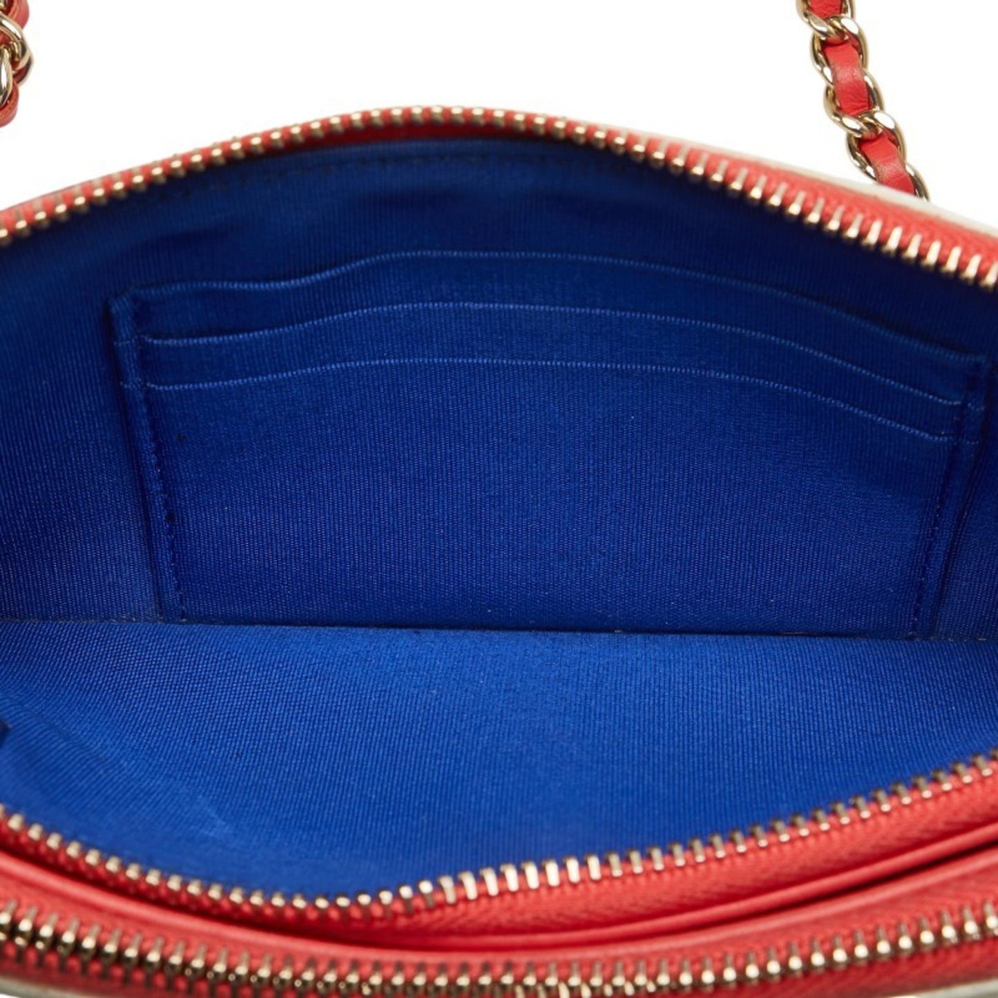 Chanel Coco Mark Tricolor Shoulder Bag Navy White Caviar Skin