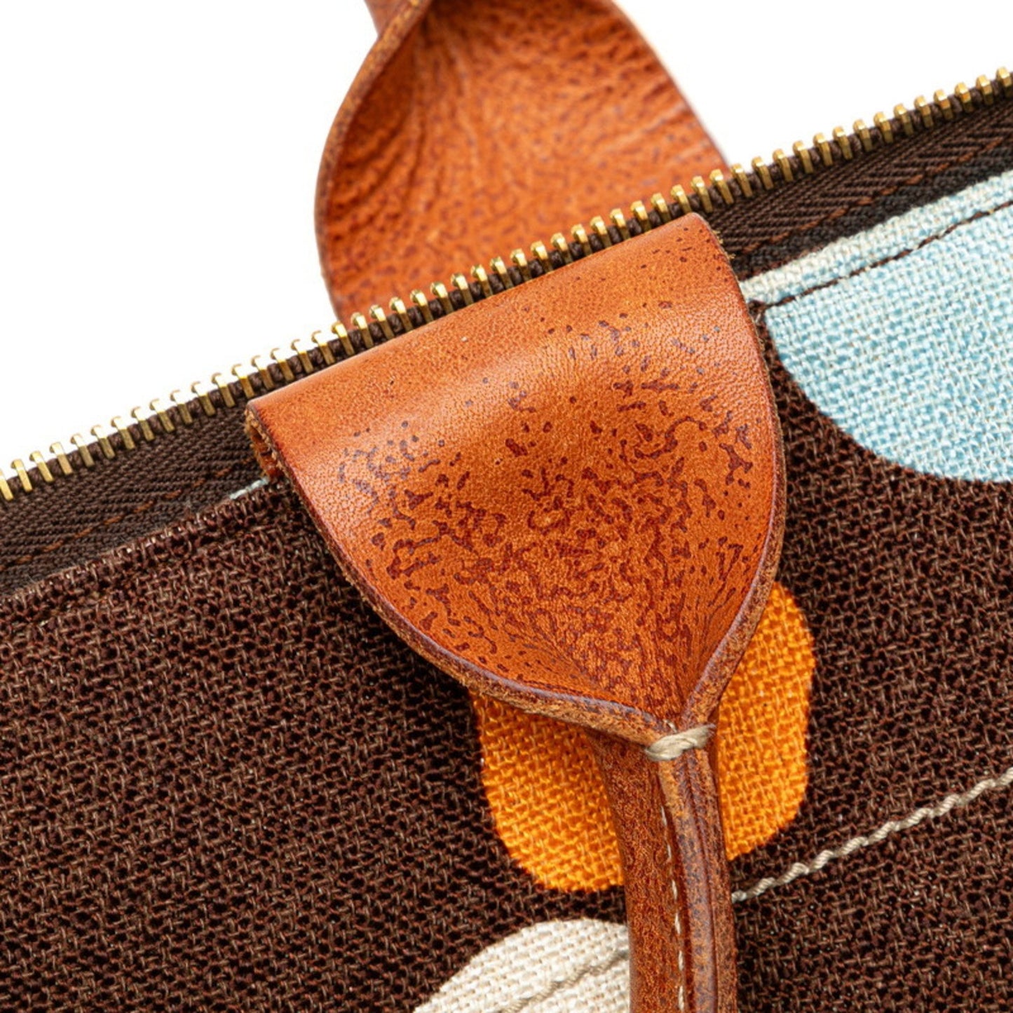 Miu Miu Miu Handbag Tote Bag Brown Orange Canvas Leather